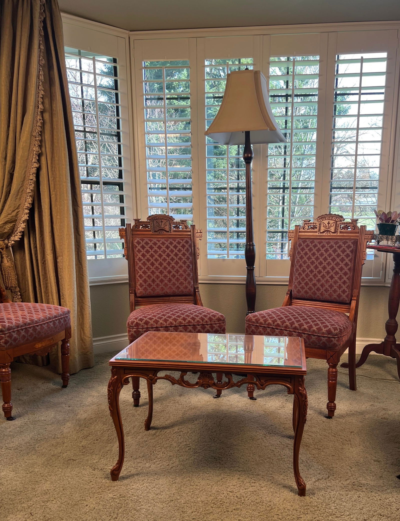 Set of Three 19th Century Eastlake Aesthetic Movement Walnut Parlor Chairs, Newly Upholstered - 12