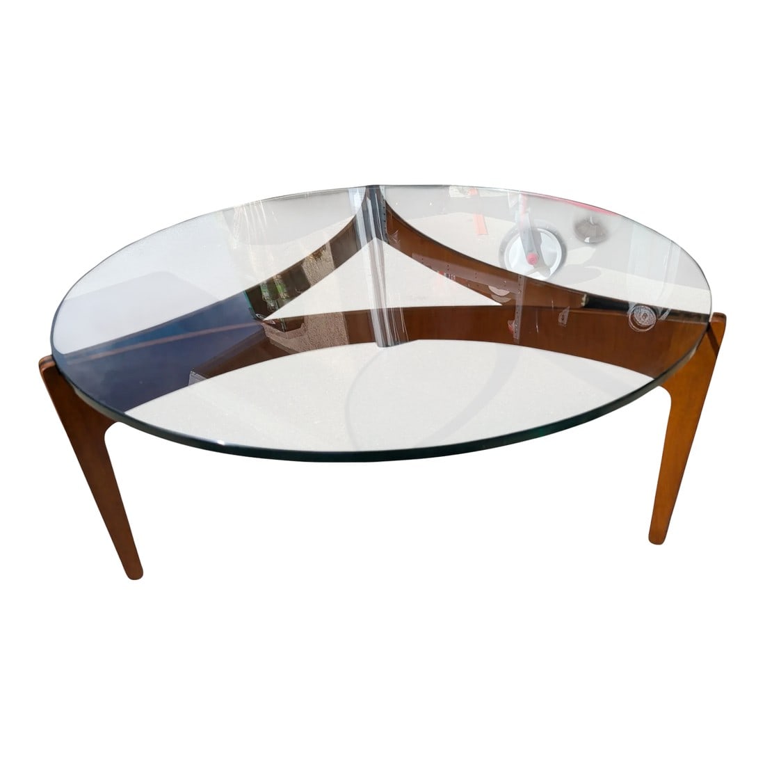 1960s Coffee Table by Sven Ellekaer for Christian Linneberg: Excellent period condition. Normal wear and tear on the glass top, the usual scratches here and there. 39ÊºW × 39ÊºD × 16.5ÊºH Condition: Alterations: