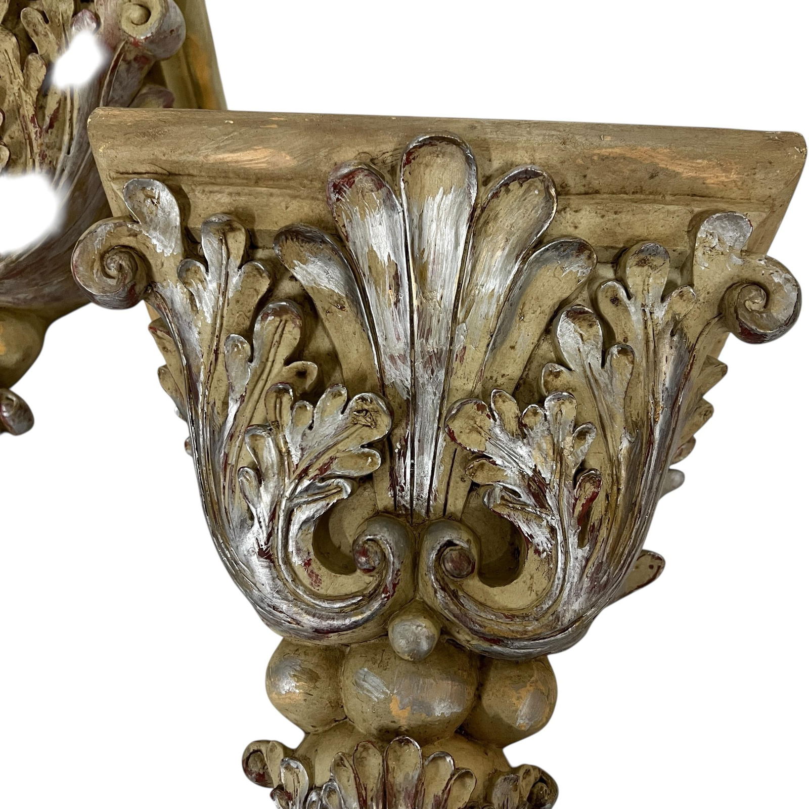 Vintage Acanthus Leaf Wall Bracket Display Shelf - A Pair - 4