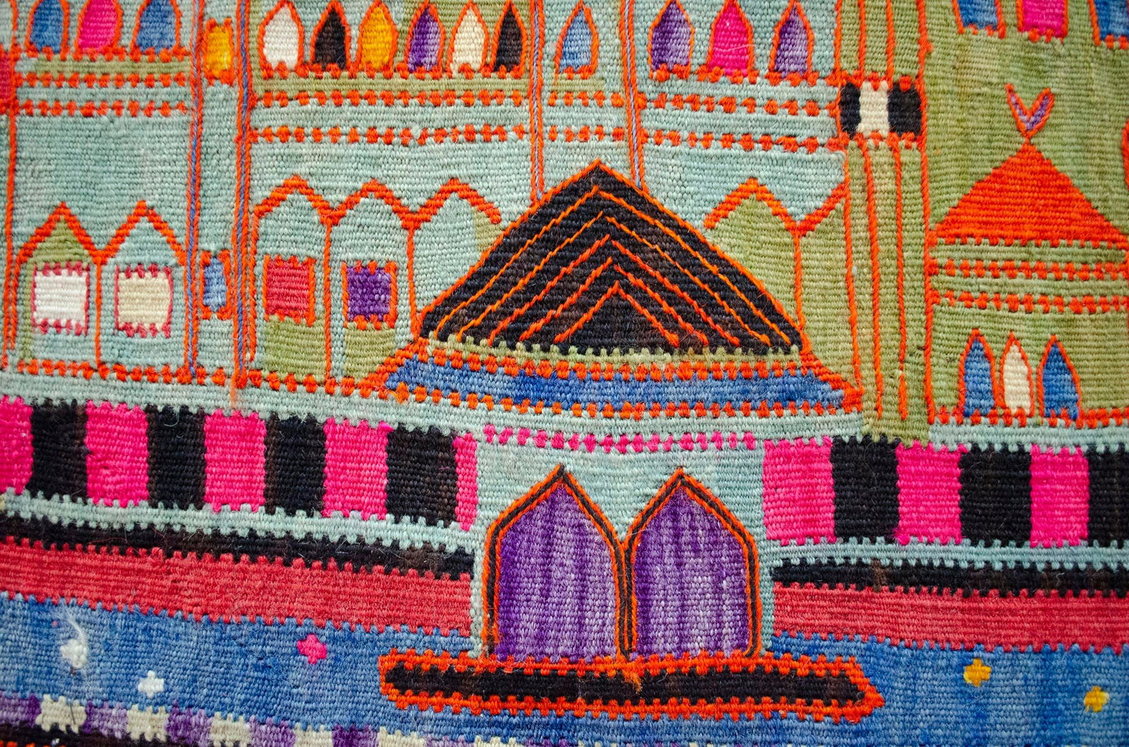 Masterpiece 1963 Dated Turkish Kilim, Extra Large Pictorial Wall Tapestry, Vintage Wall Decor With M - 13