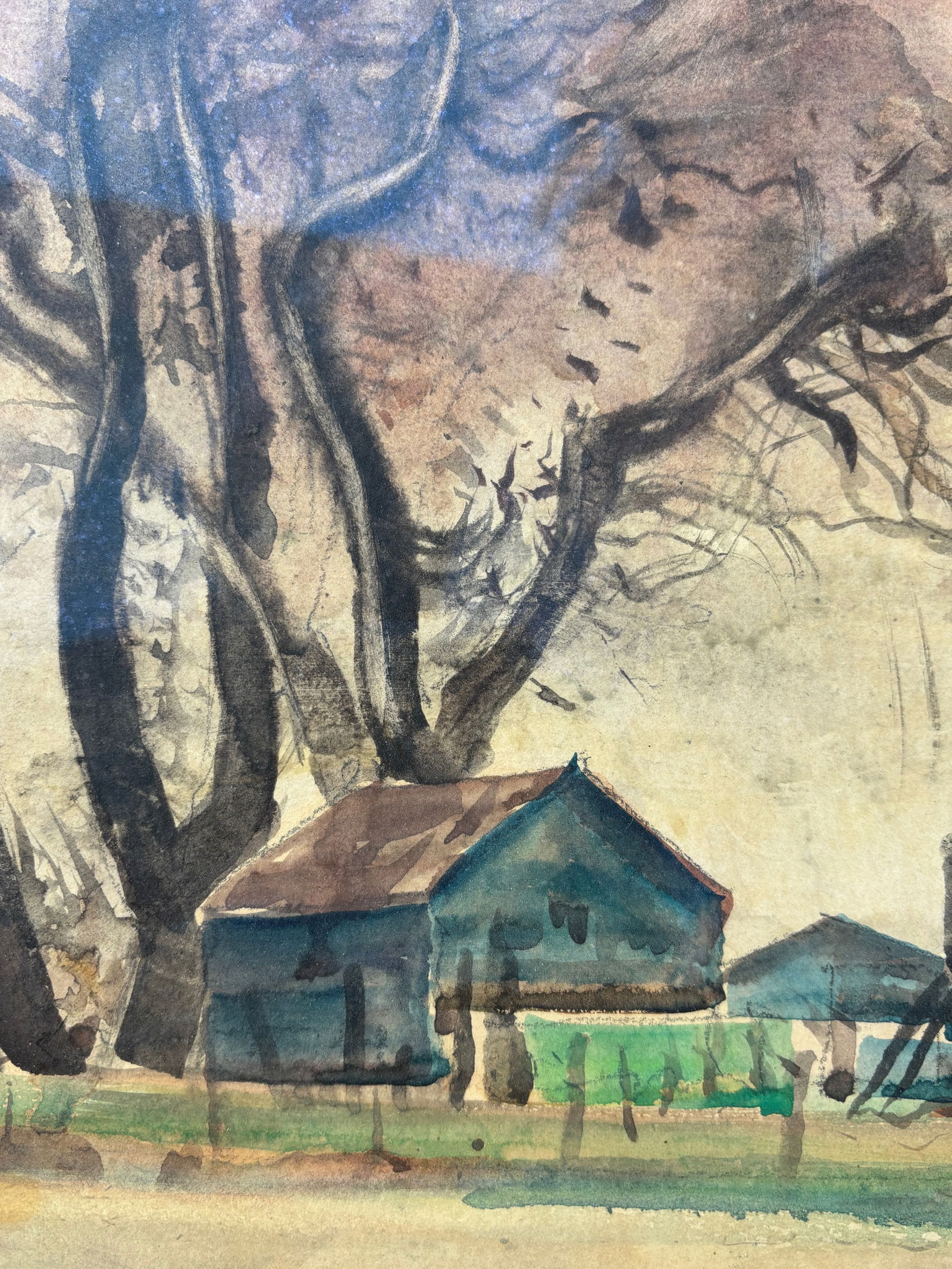 Paul Lauritz Original Watercolor - Rural Landscape With Bare Trees, Early-Mid 20th Century - 7