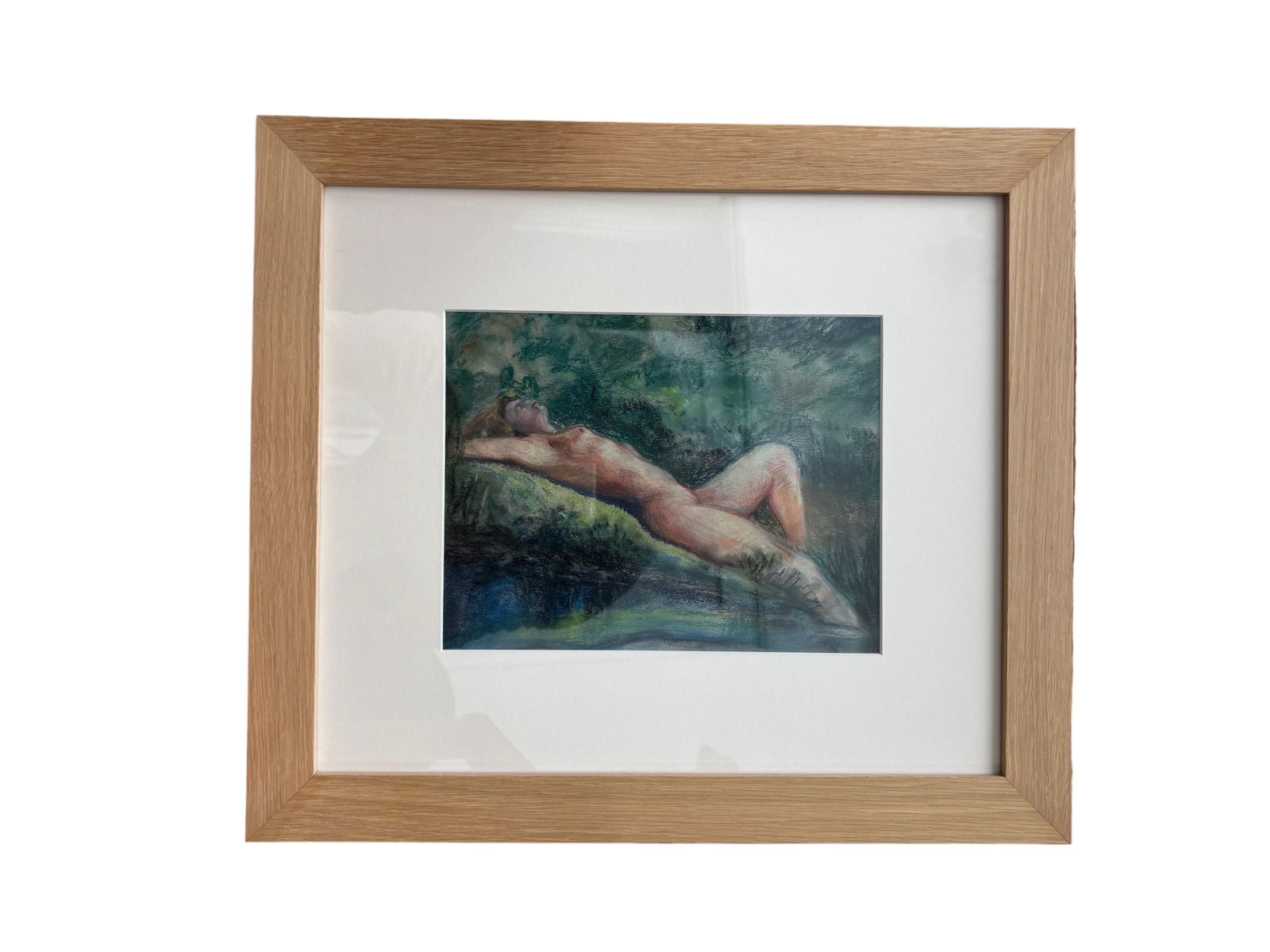 Vintage Mid-Century Pastel Nude on Paper Circa 1960s – Newly Framed - 2