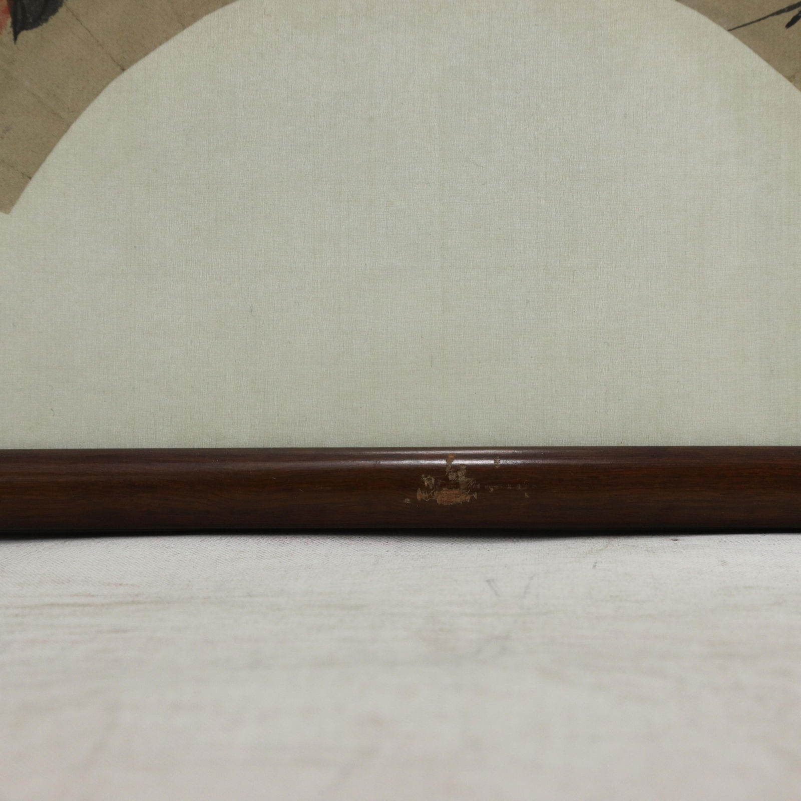 Vintage Chinese Fan Painting Birds and Persimmons Framed Ink and Color on Paper With Calligraphy - 9