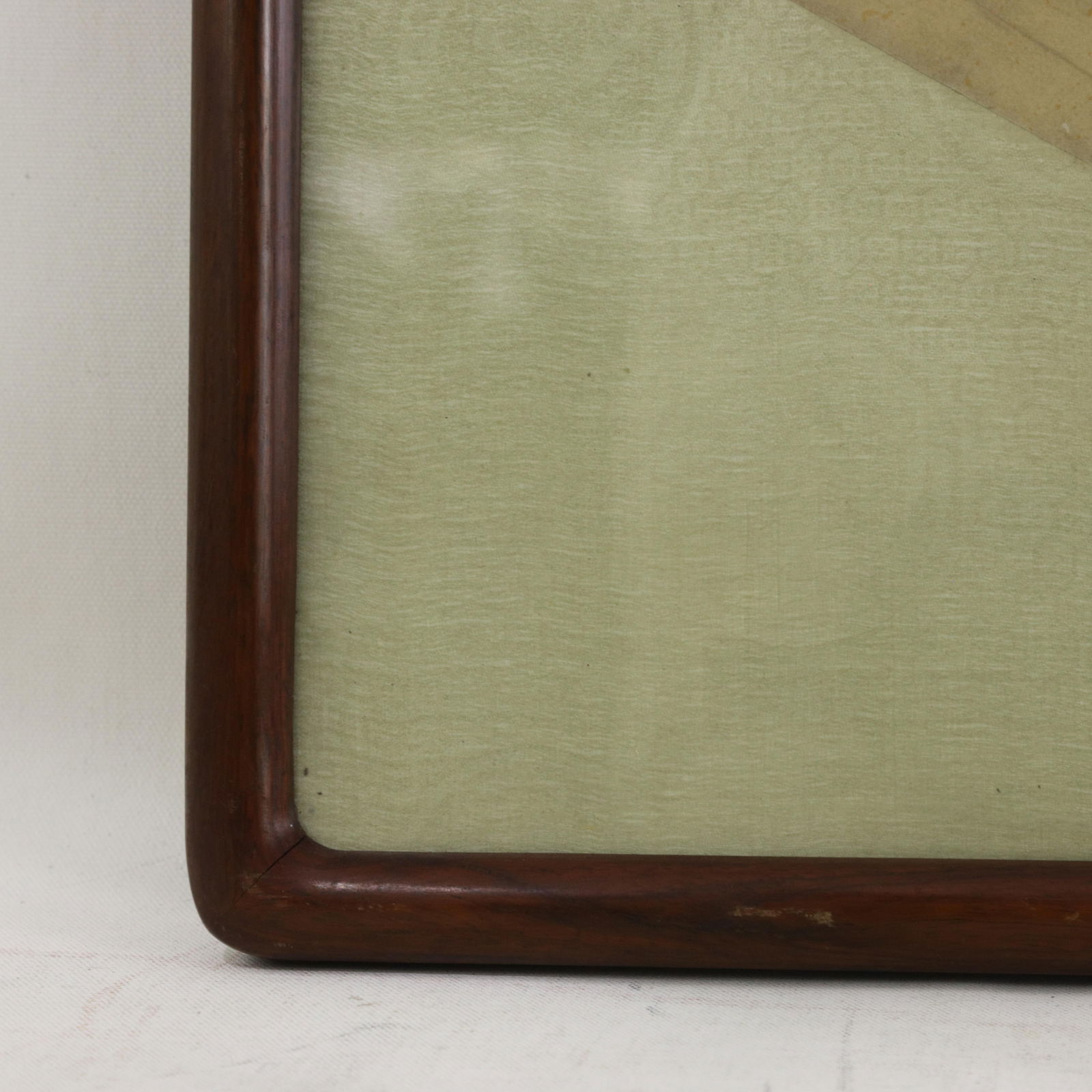 Vintage Chinese Fan Painting Chicks Catching Bugs With Pink Flowers Framed Ink and Color on Paper Wi - 9