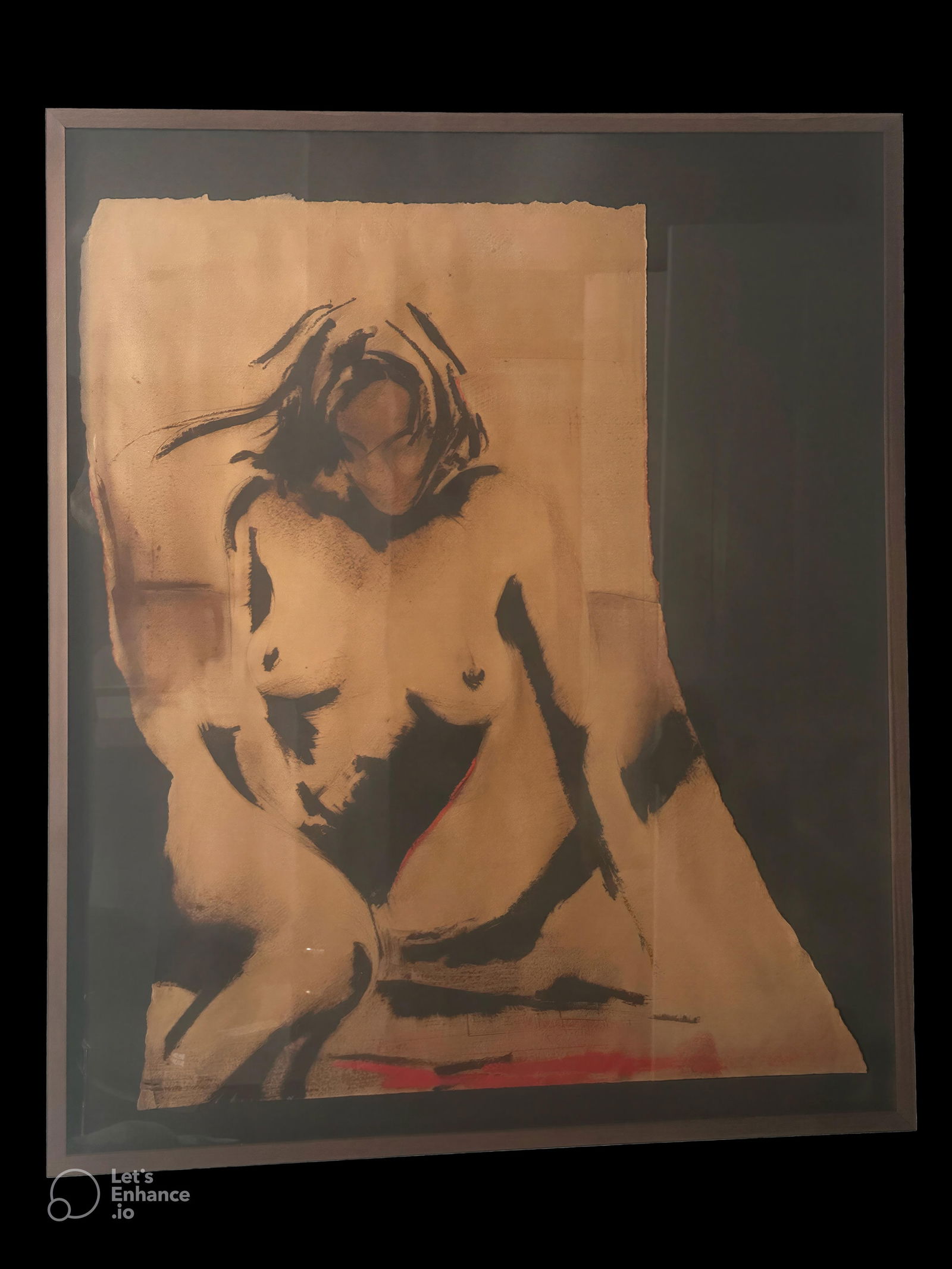 Greg Lauren Figurative Nude Mixed Media on Paper, Framed - 2