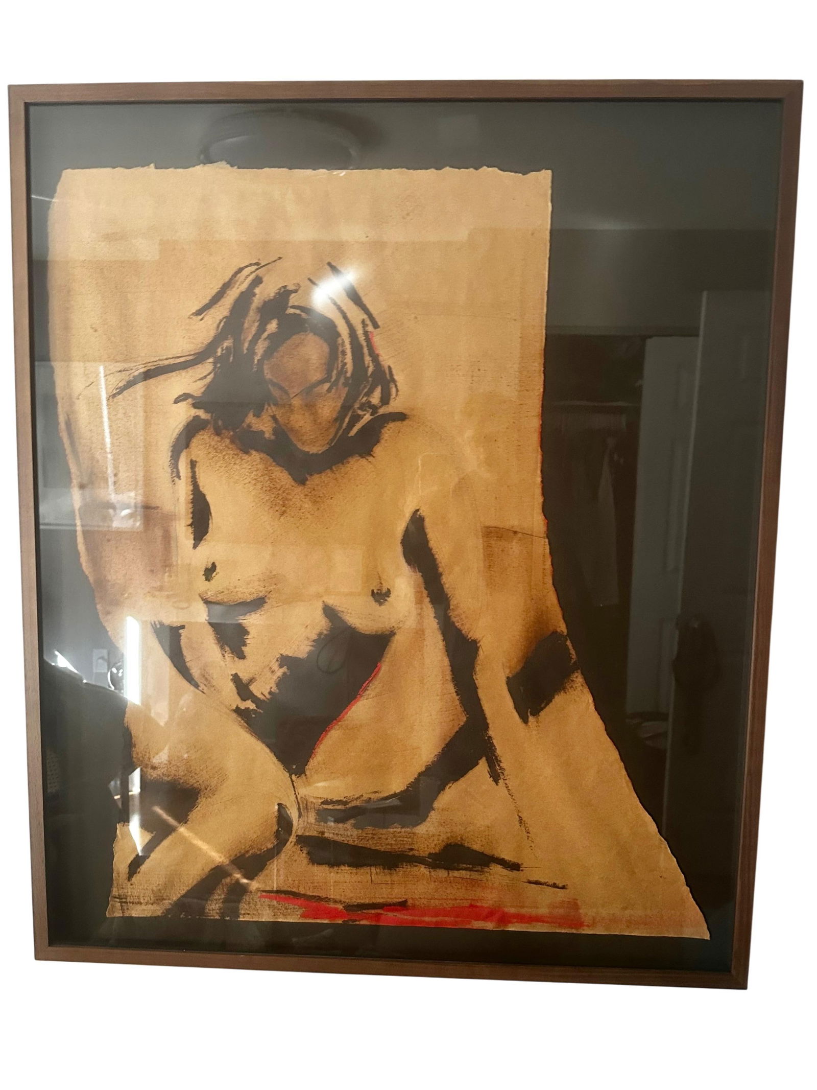 Greg Lauren Figurative Nude Mixed Media on Paper, Framed - 7