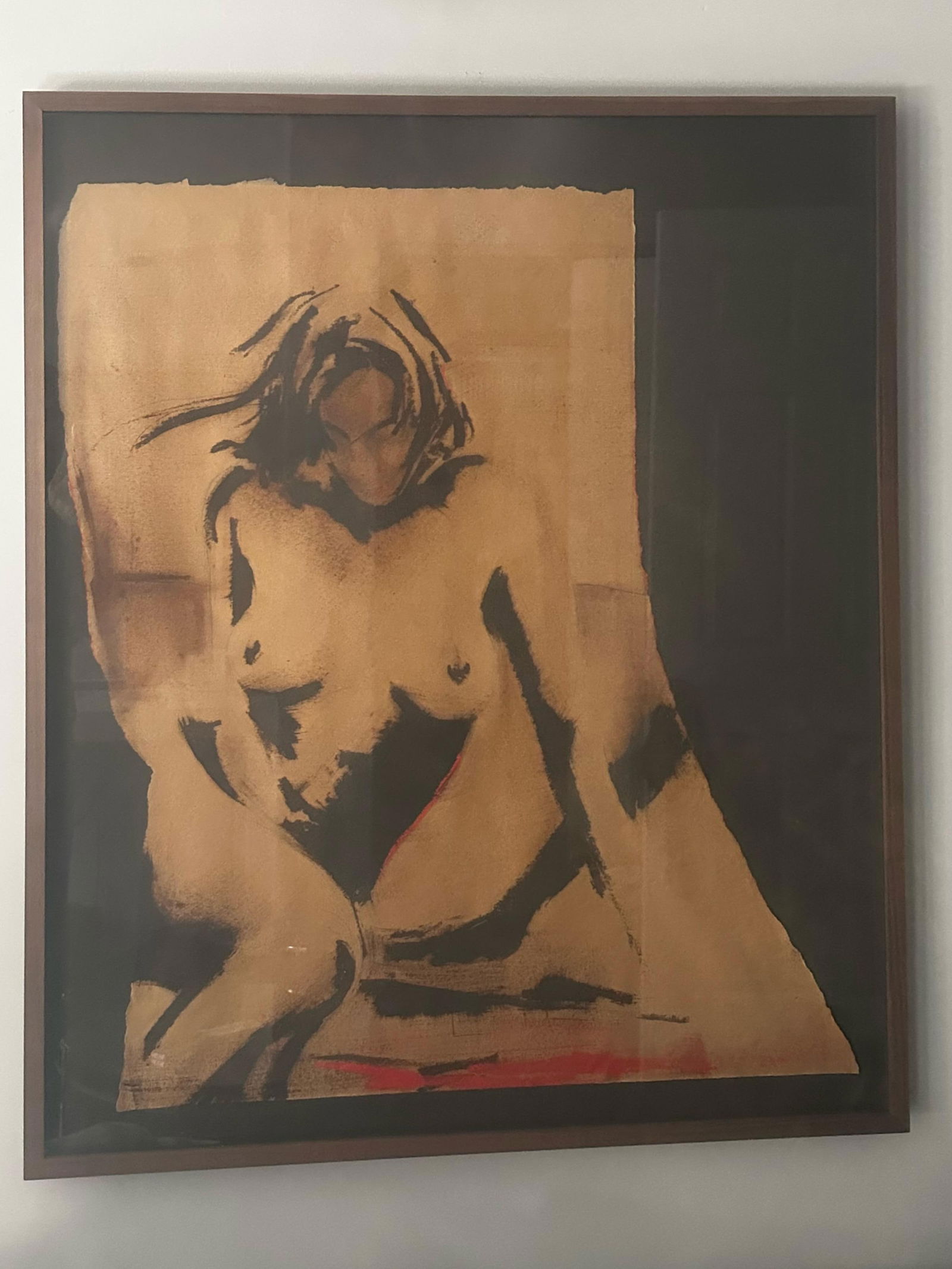 Greg Lauren Figurative Nude Mixed Media on Paper, Framed - 8