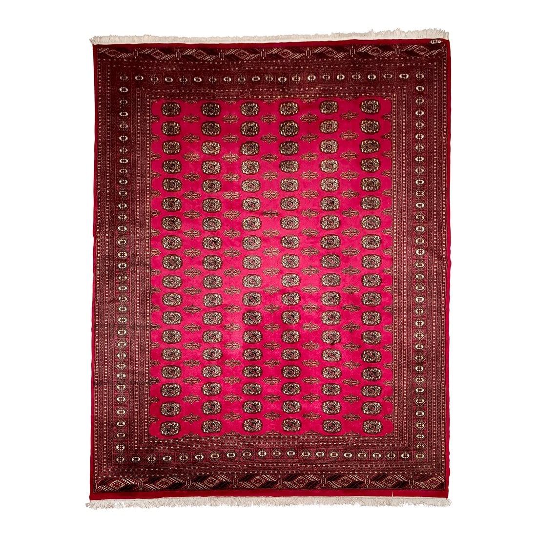 Hand-Knotted Persian Wool Rug 8'3" X 9'11" - Bokhara-Style Gul Pattern (1 of 13)