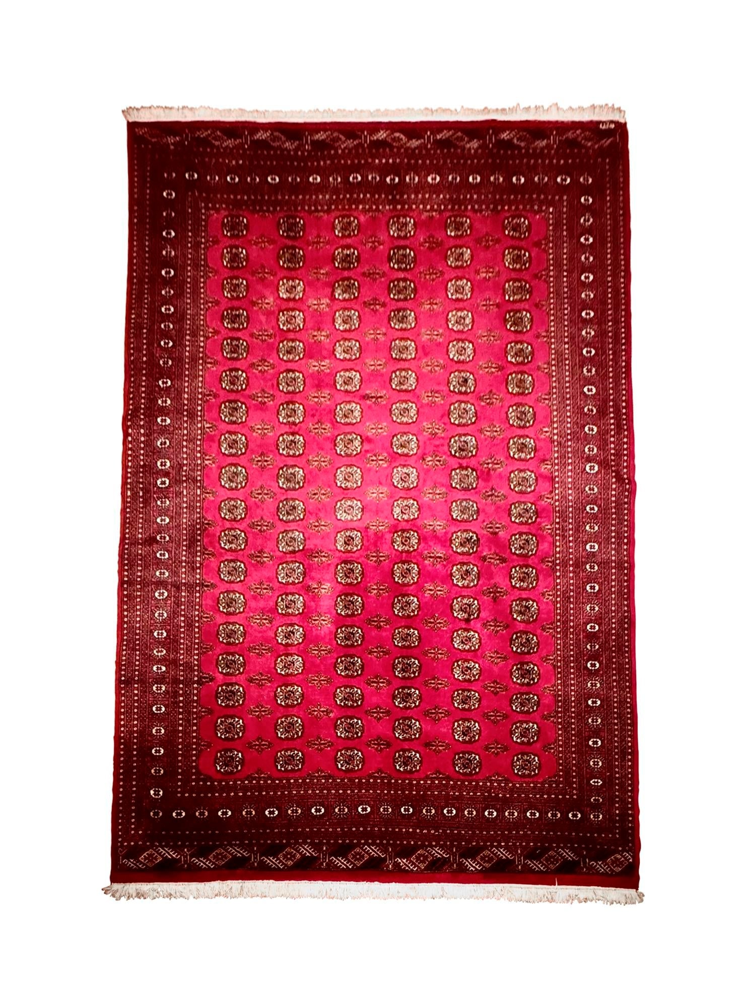 Hand-Knotted Persian Wool Rug 8'3" X 9'11" - Bokhara-Style Gul Pattern - 2