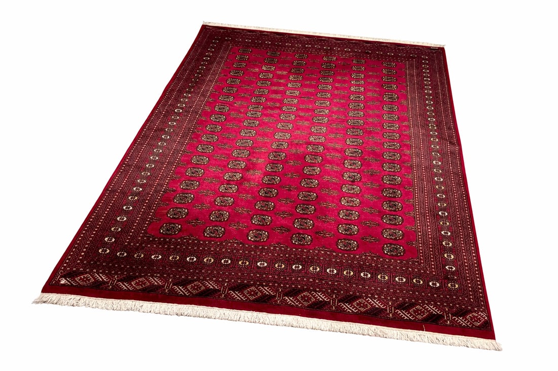 Hand-Knotted Persian Wool Rug 8'3" X 9'11" - Bokhara-Style Gul Pattern - 3