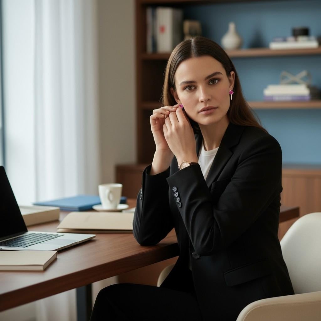 Vintage 14k Yellow Gold Cabochon Ruby Screw-Back Earrings, A Pair - 4