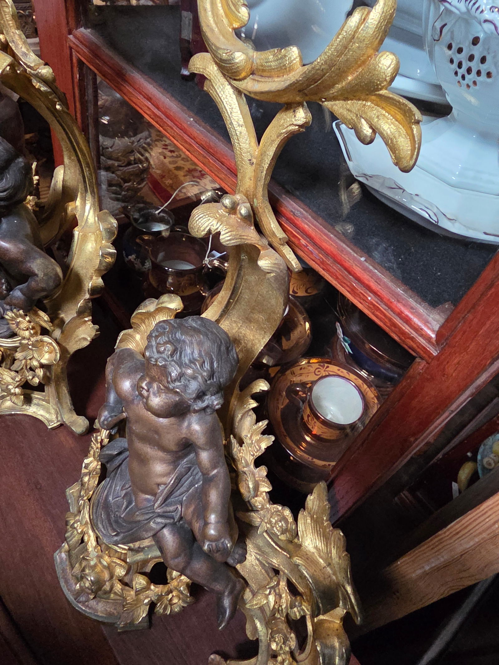 Antique French Chenets With Cherubs - 3