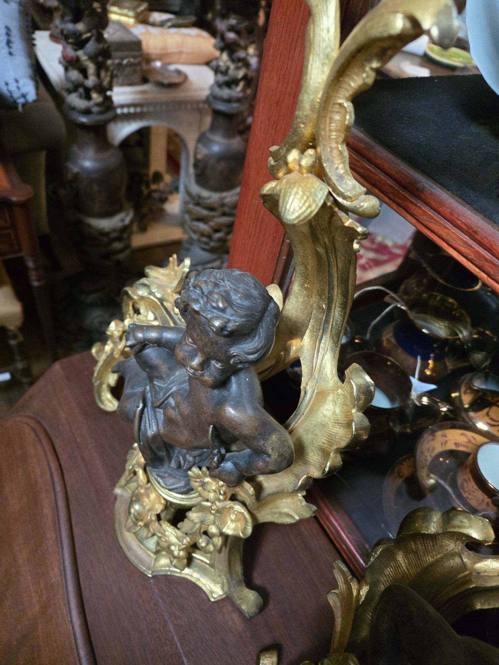 Antique French Chenets With Cherubs - 4