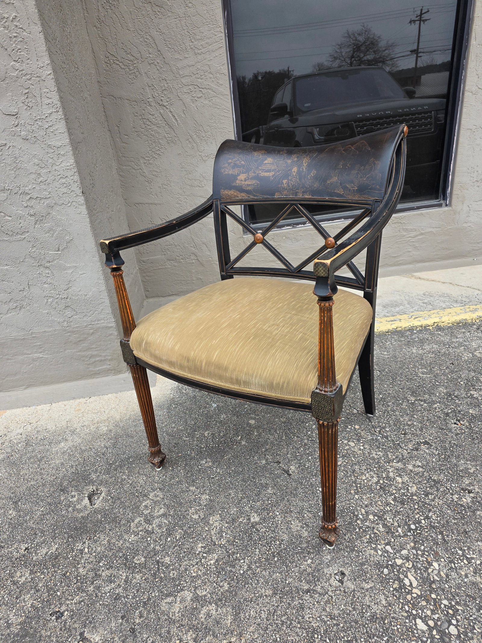 English Regency Style Chinoiserie Decorated Chair - 13