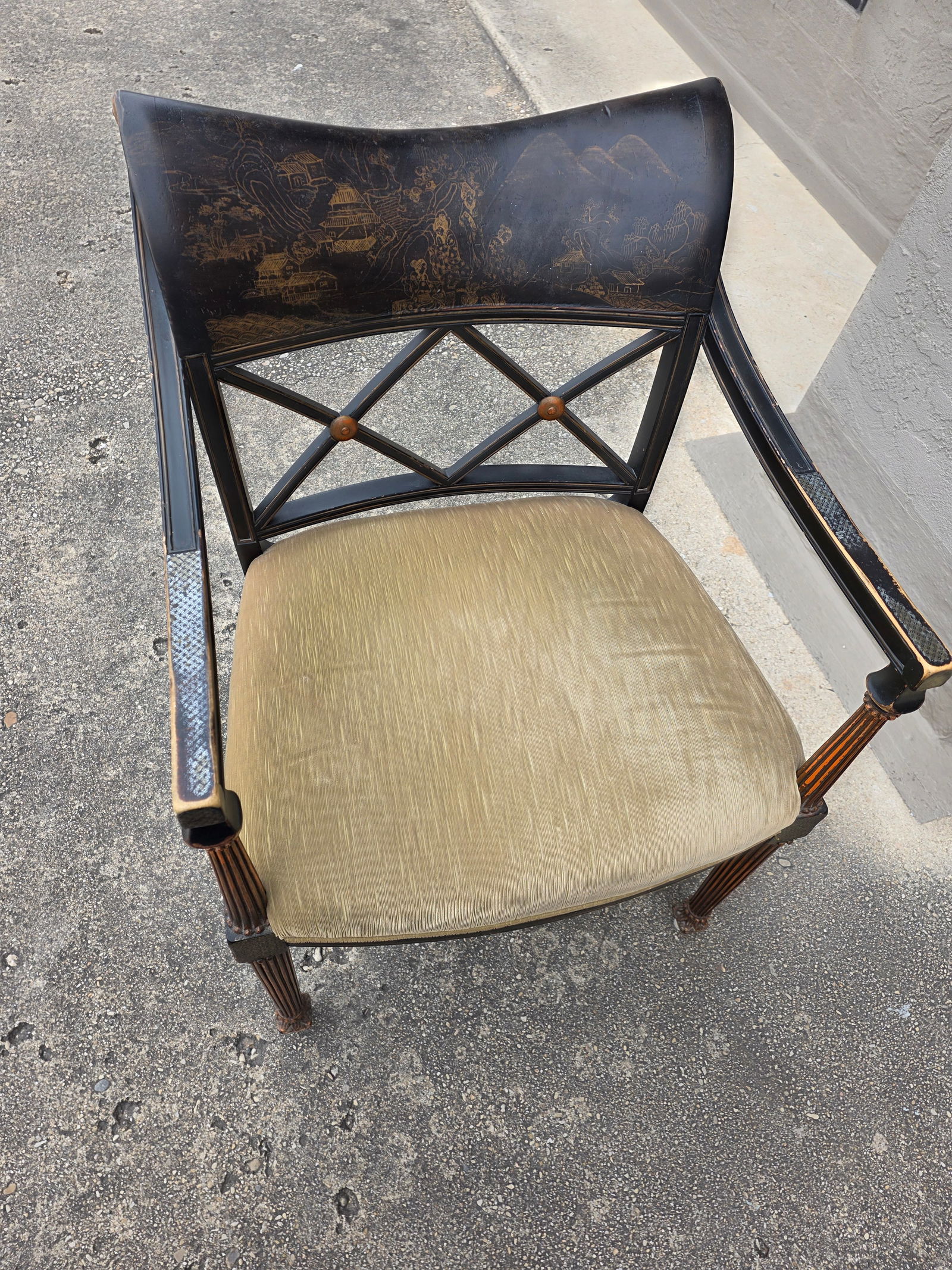 English Regency Style Chinoiserie Decorated Chair - 4