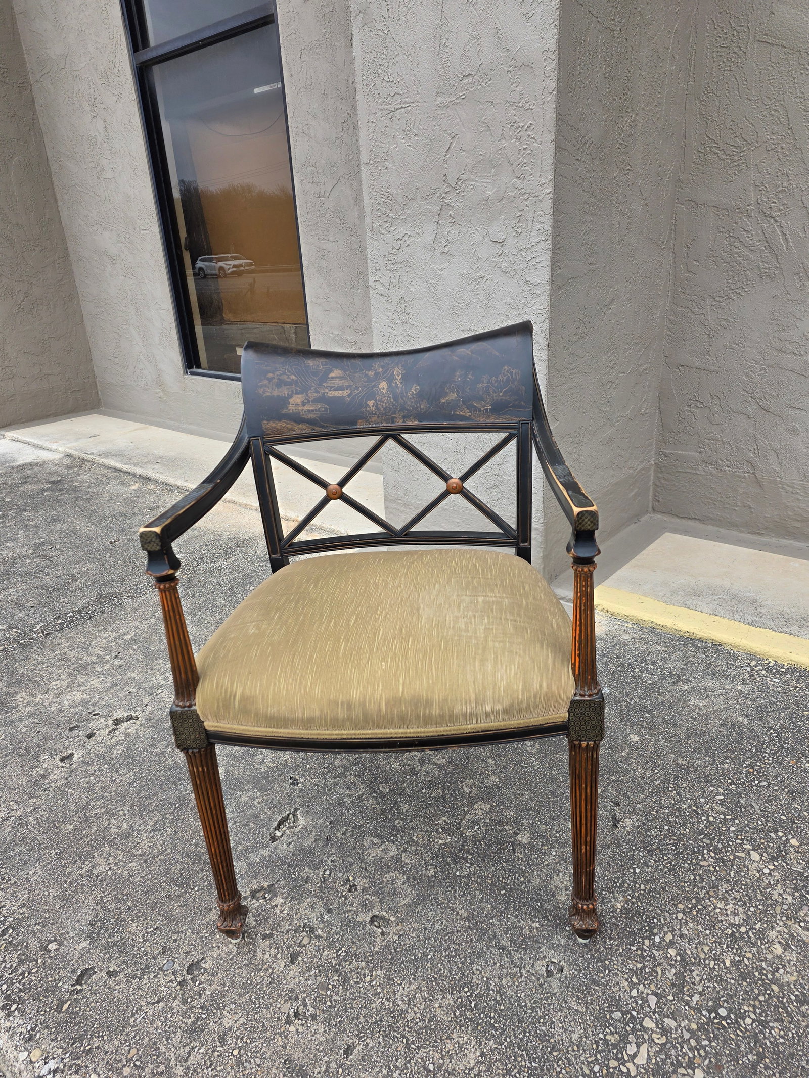 English Regency Style Chinoiserie Decorated Chair - 8