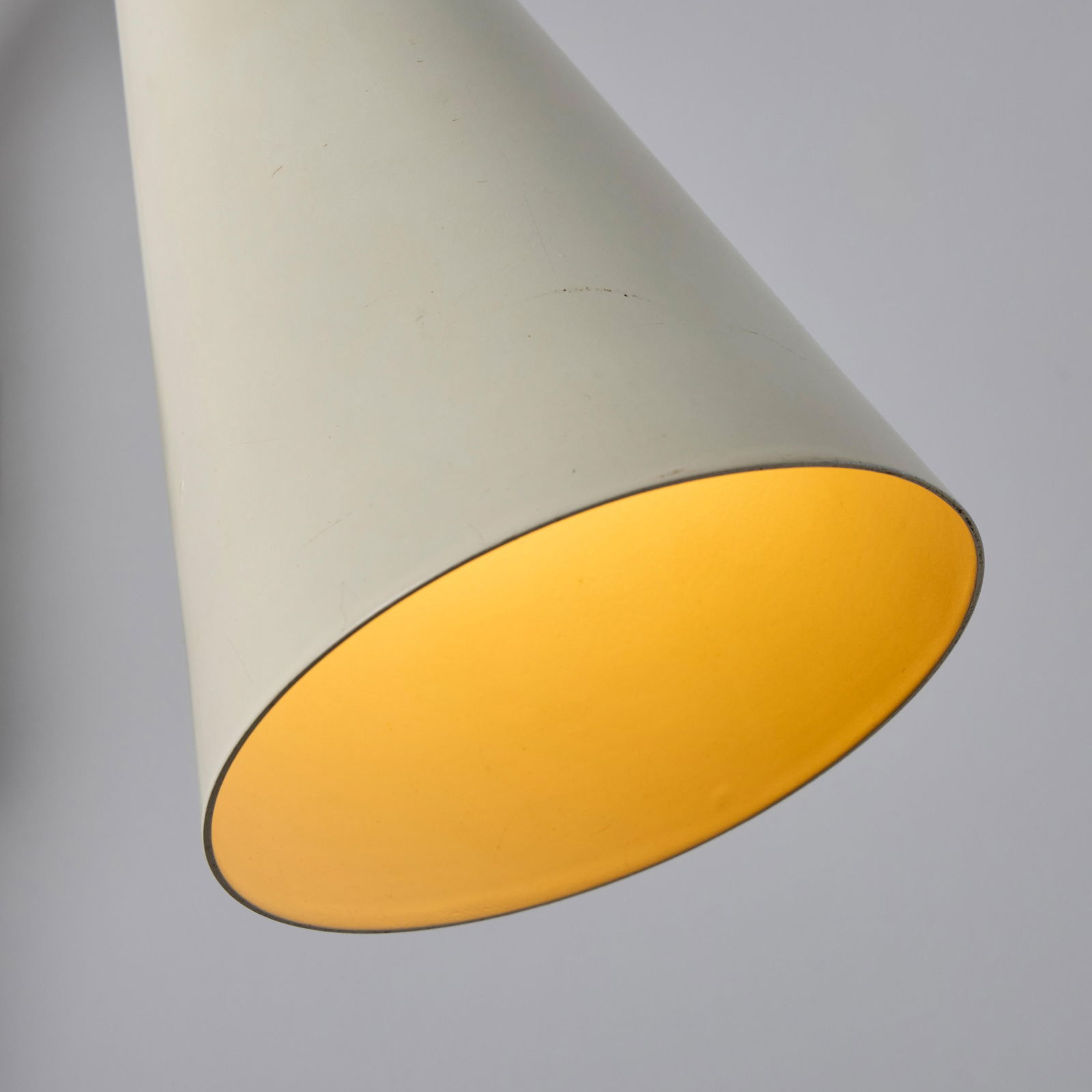 1960s Plug-in White Conical Brass & Metal Wall Lamps Attributed to Hans Agne Jakobsson - a Pair - 11