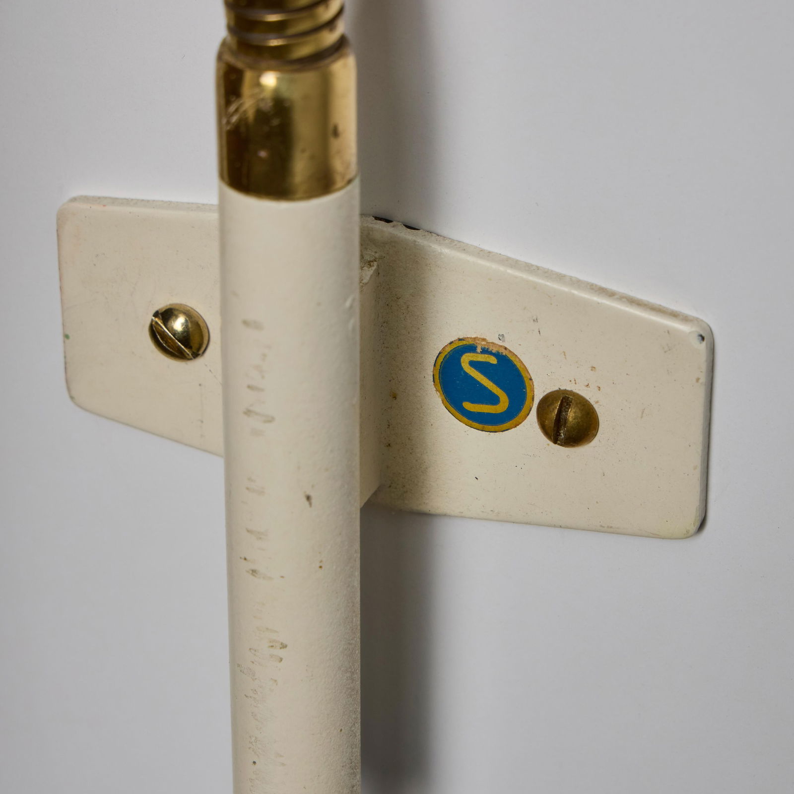 1960s Plug-in White Conical Brass & Metal Wall Lamps Attributed to Hans Agne Jakobsson - a Pair - 16