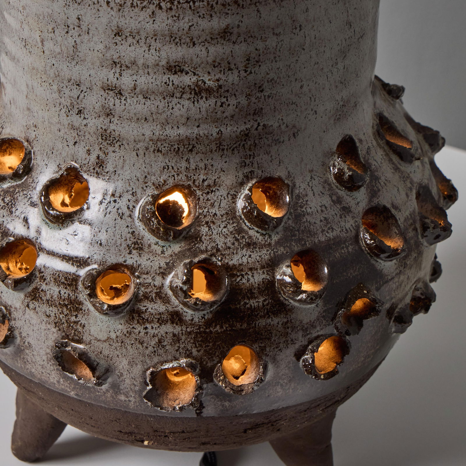 1970s Erik Glud Studio Crafted Stoneware Footed Table Lamp - 10