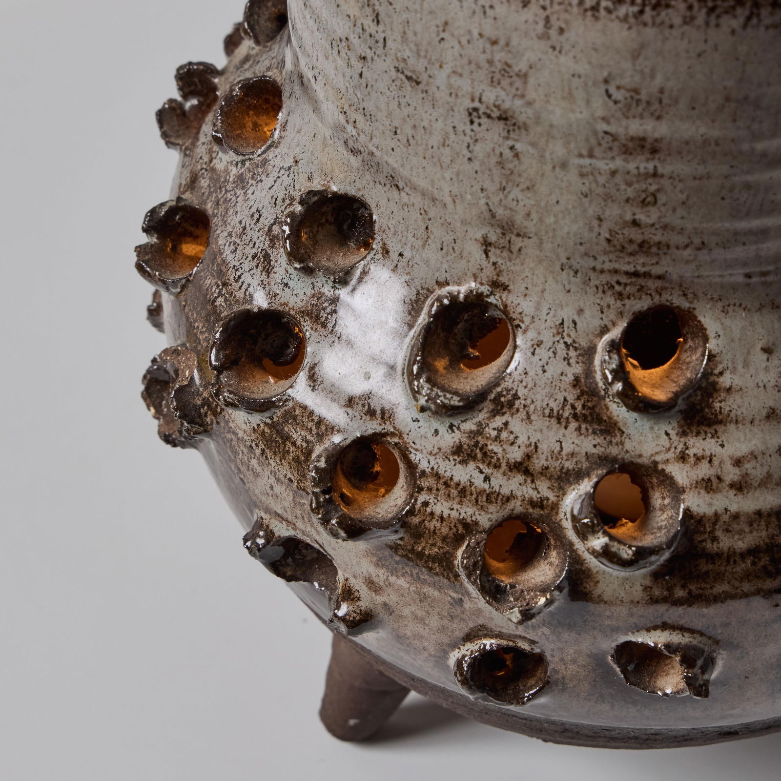 1970s Erik Glud Studio Crafted Stoneware Footed Table Lamp - 11