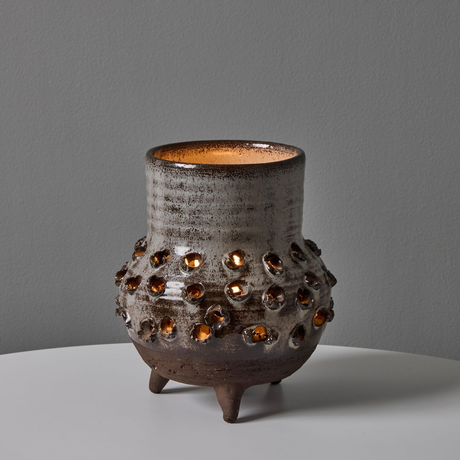 1970s Erik Glud Studio Crafted Stoneware Footed Table Lamp - 13