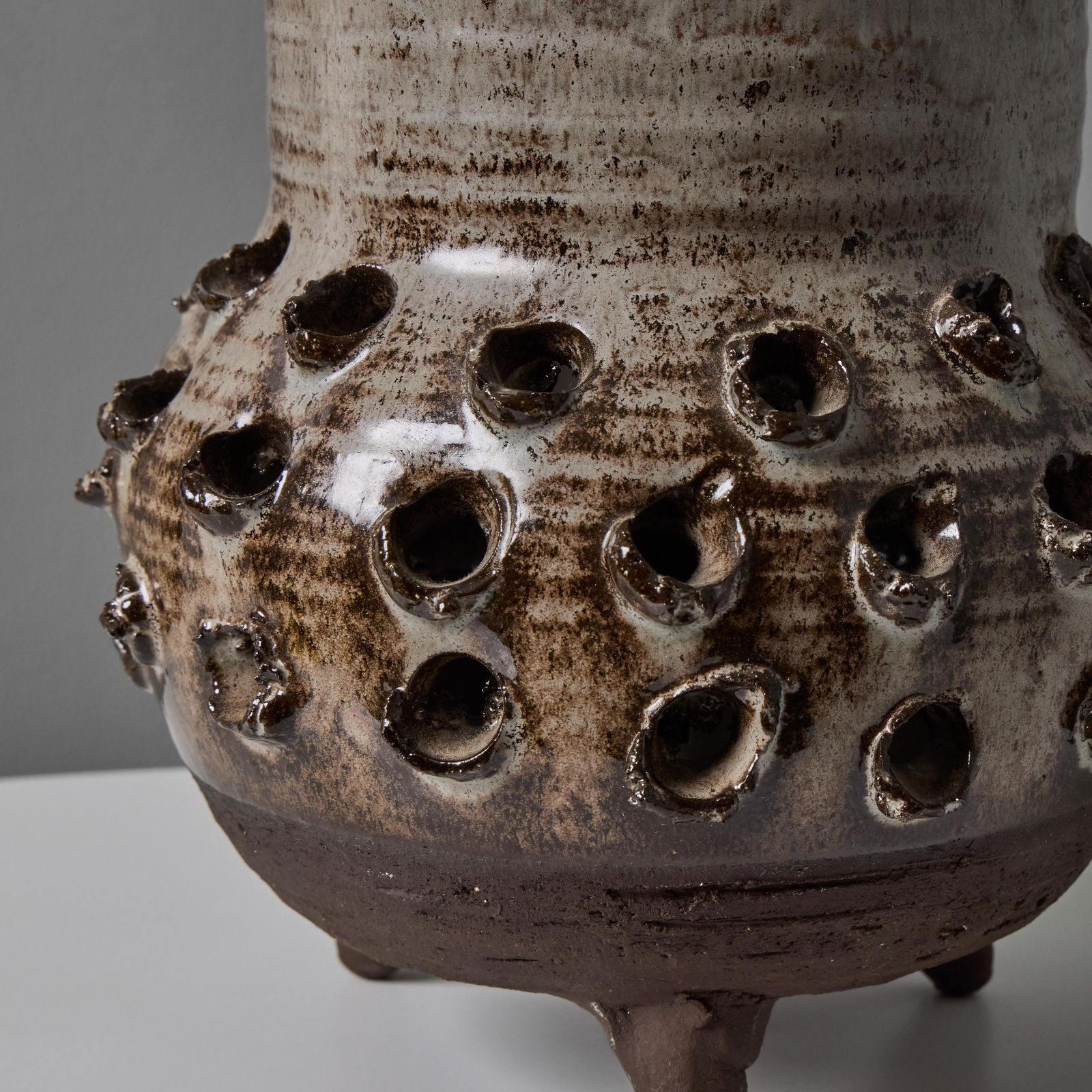 1970s Erik Glud Studio Crafted Stoneware Footed Table Lamp - 15