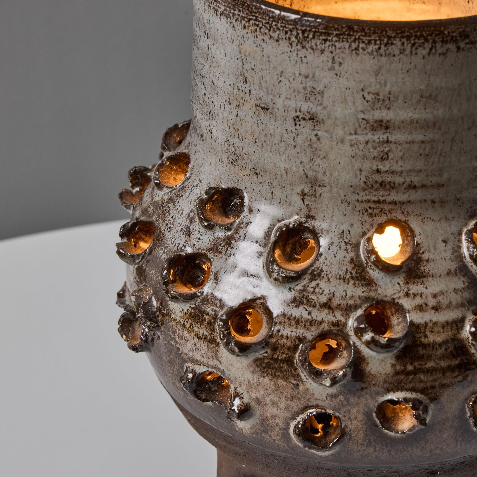 1970s Erik Glud Studio Crafted Stoneware Footed Table Lamp - 3