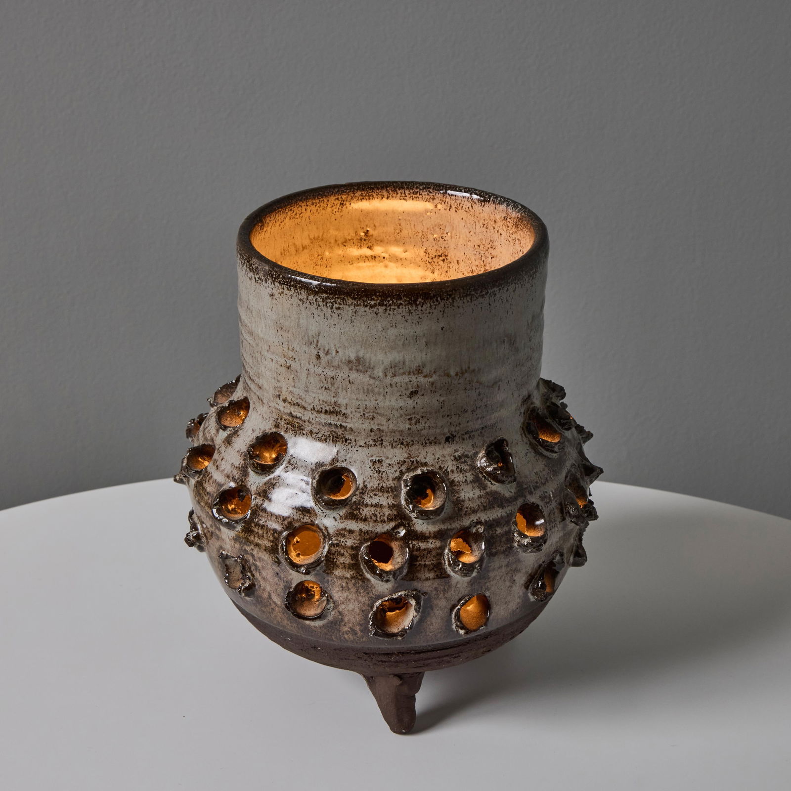 1970s Erik Glud Studio Crafted Stoneware Footed Table Lamp - 7