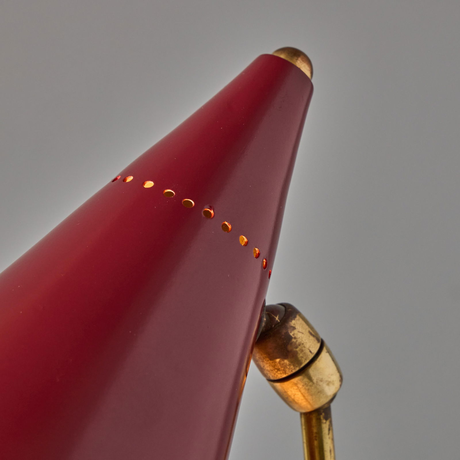 1950s Giuseppe Ostuni Red Conical Table Lamp for Oluce - 10