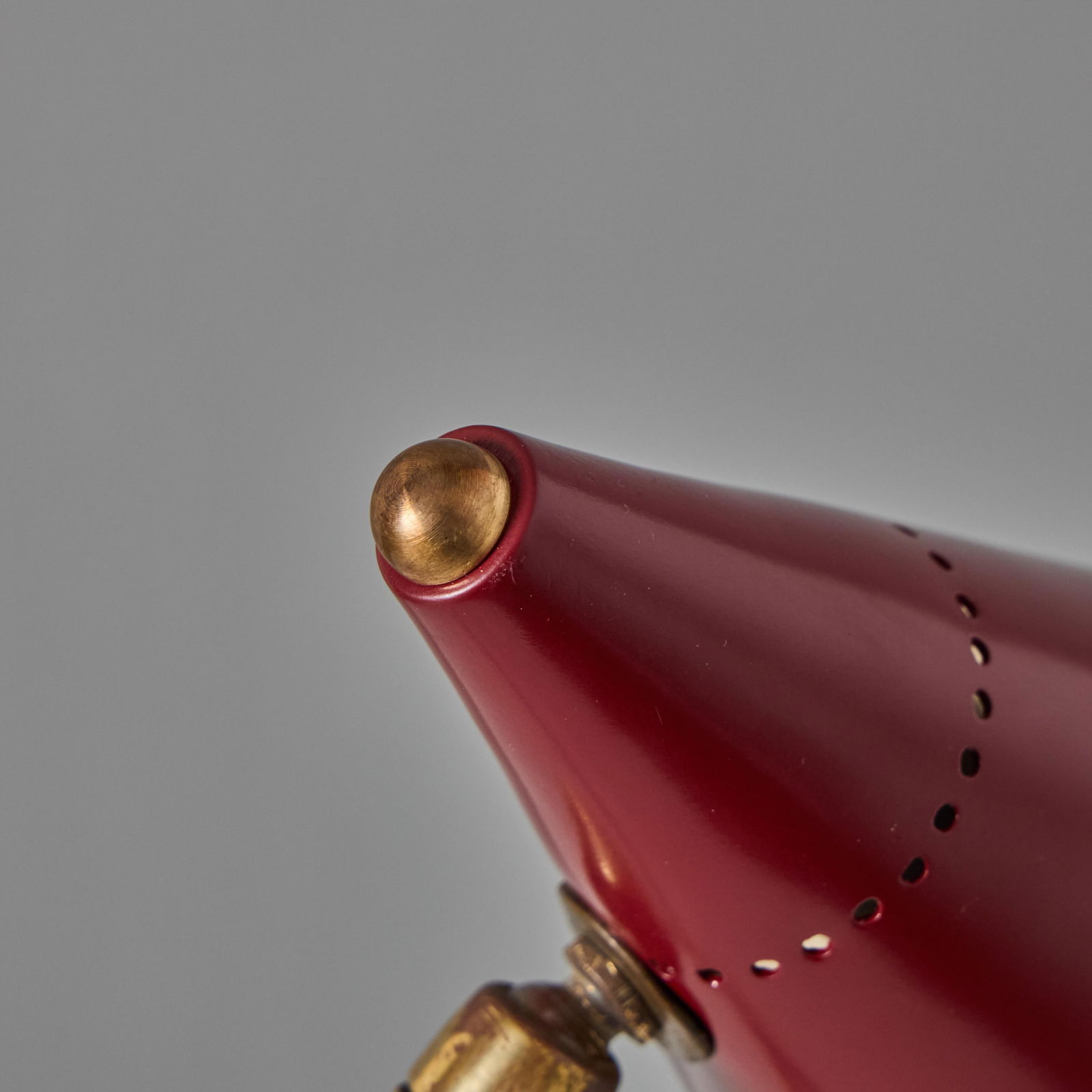 1950s Giuseppe Ostuni Red Conical Table Lamp for Oluce - 13