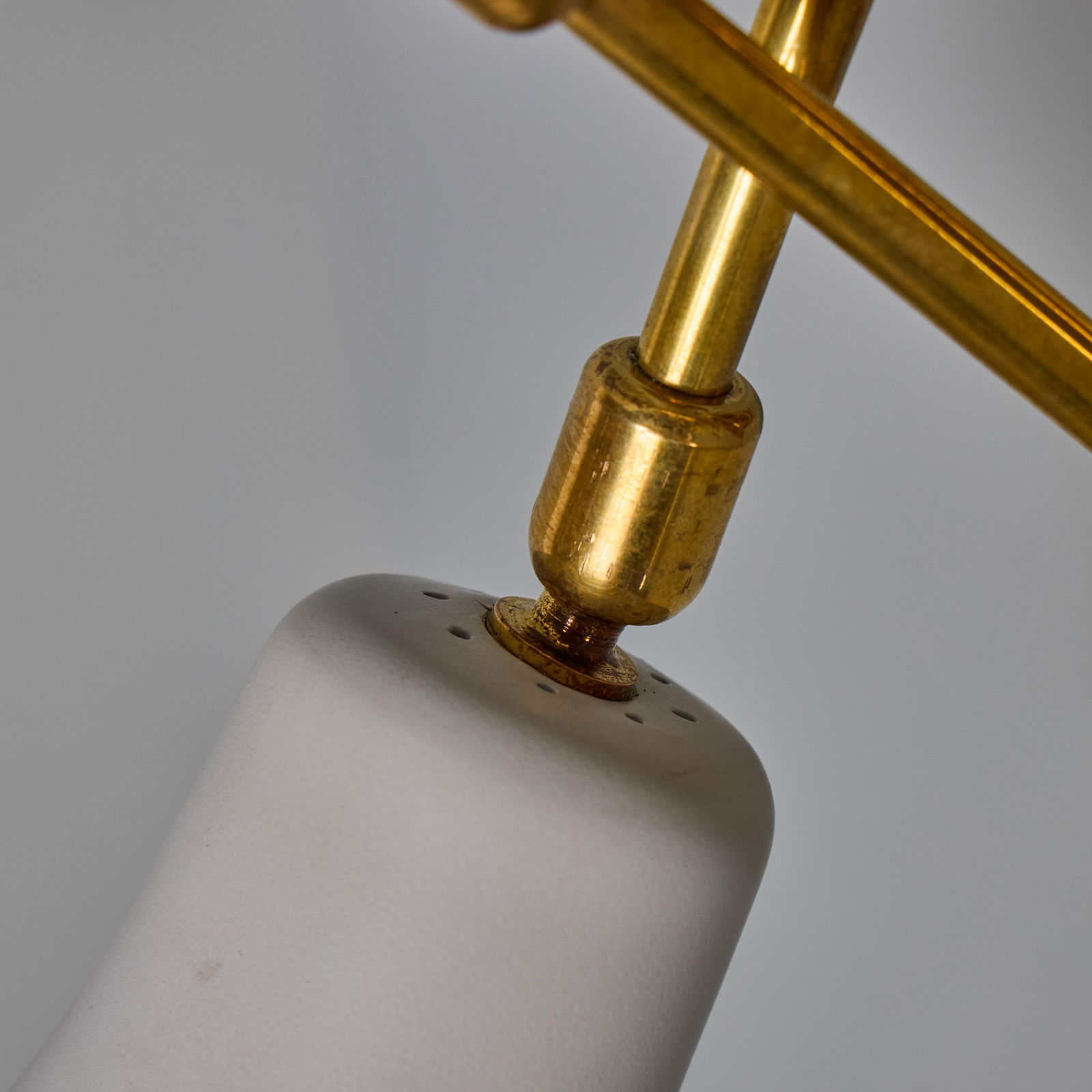 1950s Stilux Milano White Perforated Double Shade Wall Lamp - 11