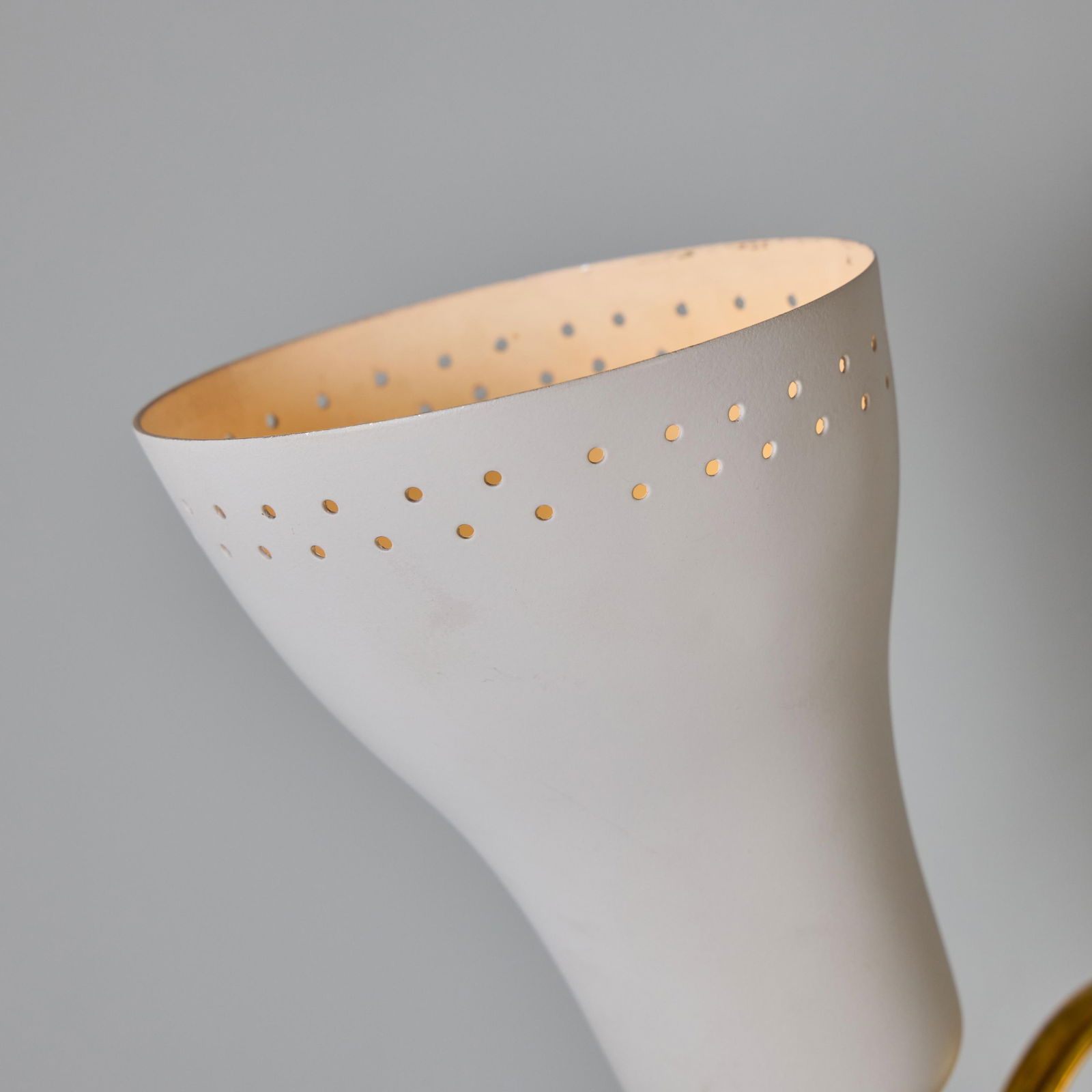1950s Stilux Milano White Perforated Double Shade Wall Lamp - 13