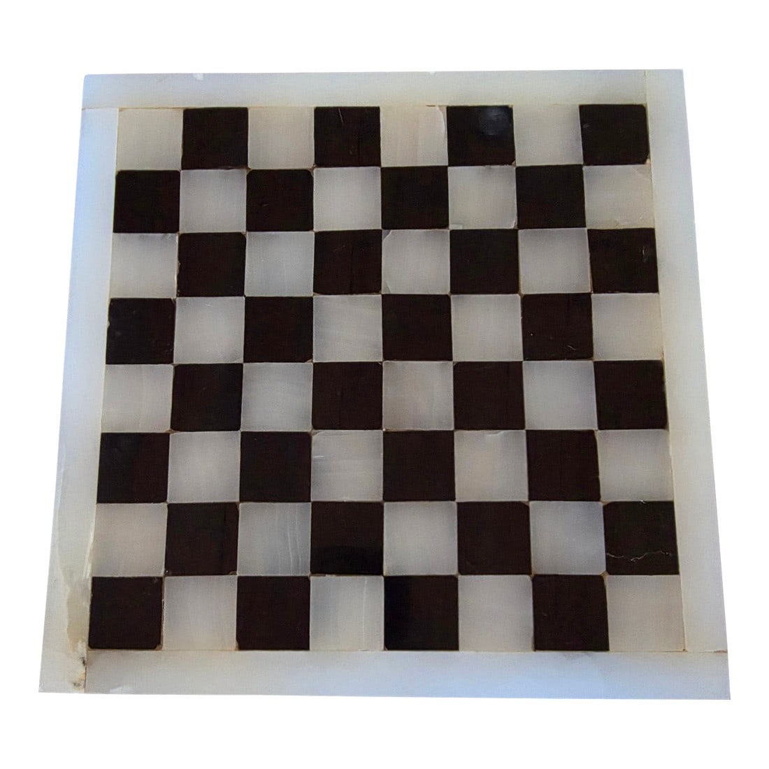 Marble and Onyx Chess Board: Vintage onyx and marble game board. Condition: Alterations: Original Condition Unaltered Imperfections: Some Imperfections Condition Notes: Minor flaws Dimensions: Height: 0.7 in. Width: 11 in. Depth: