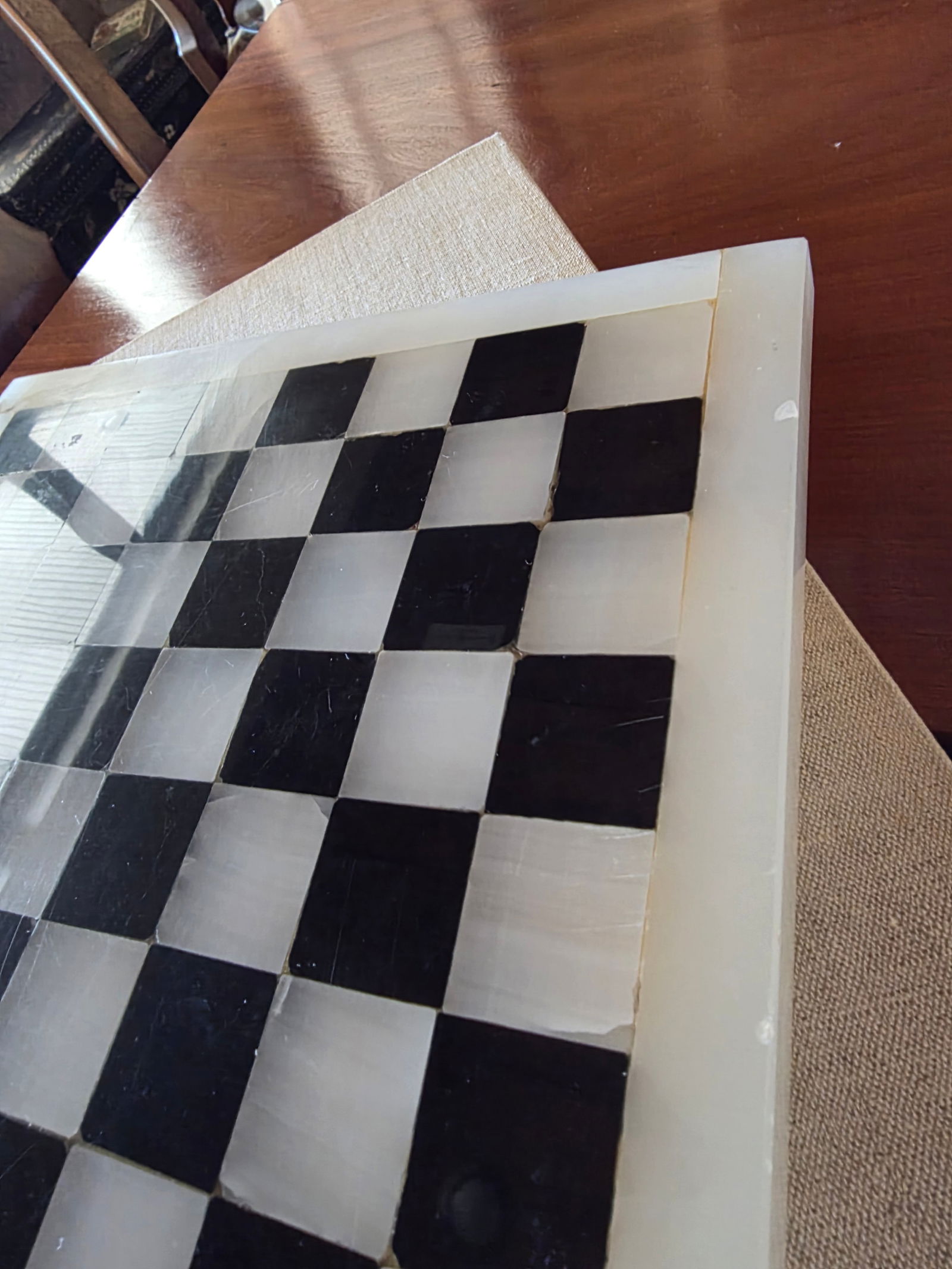 Marble and Onyx Chess Board - 7