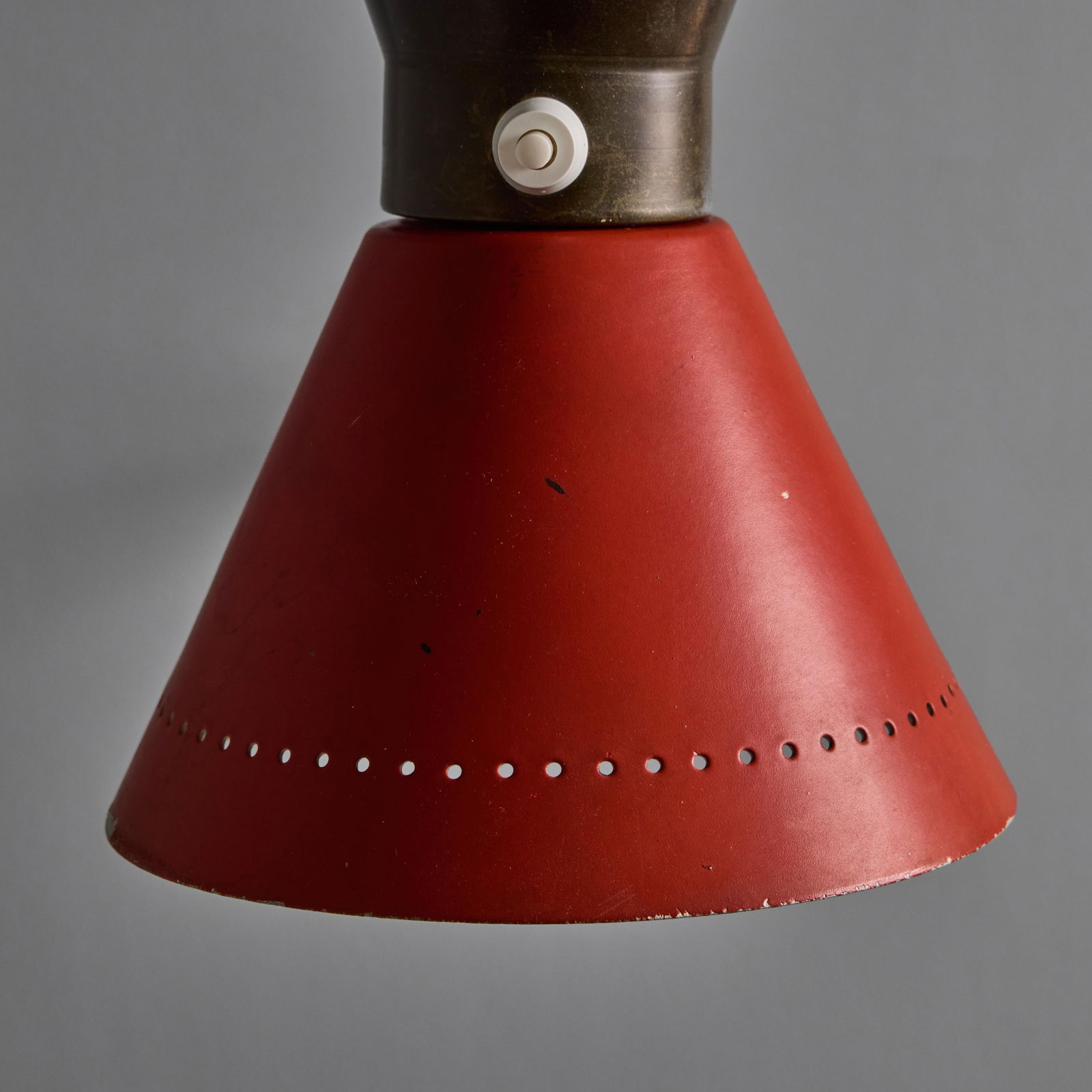 1960s Large Red and Grey Diabolo Articulating Wall Lamp Attributed to Pierre Guariche - 14