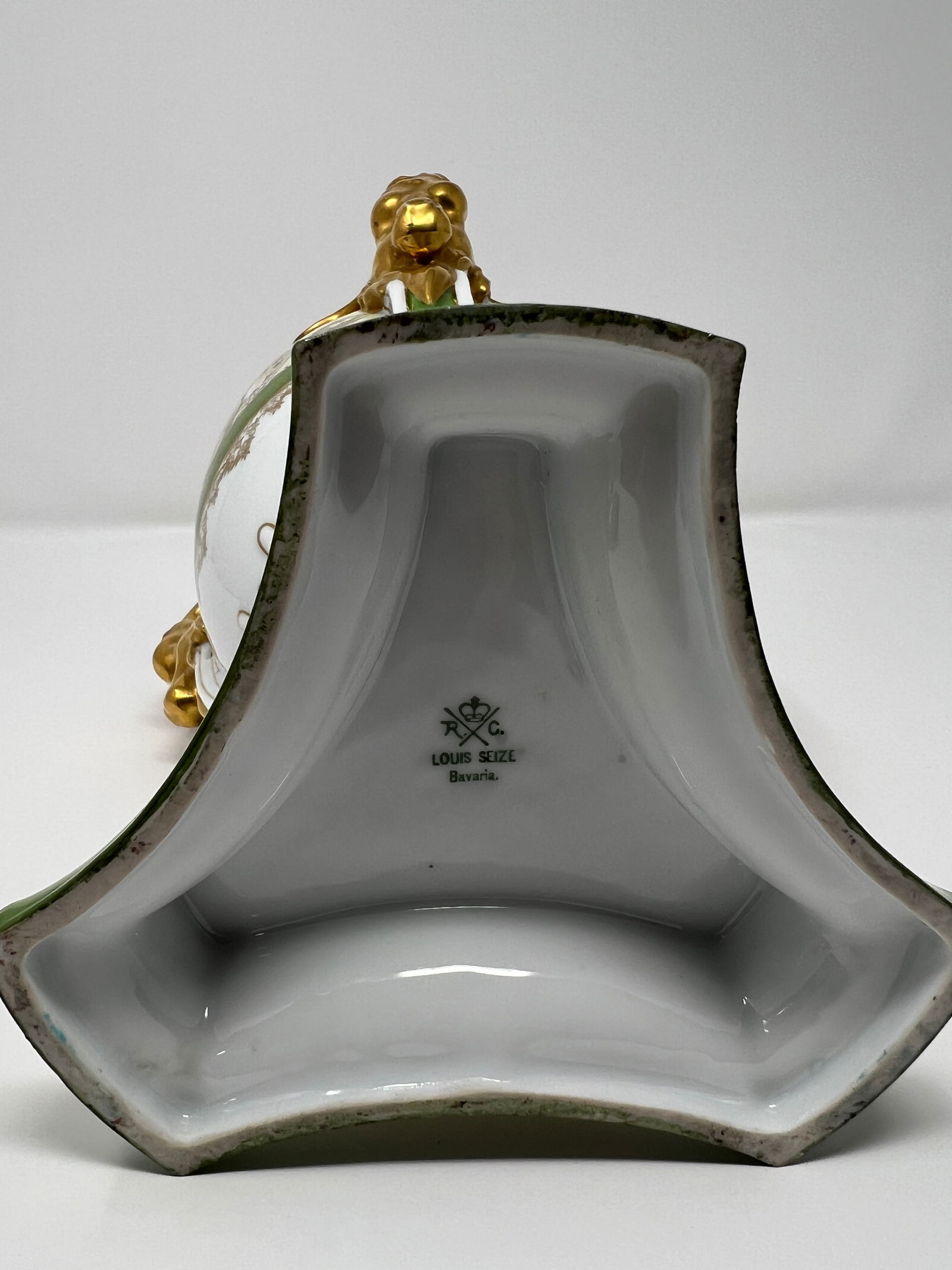 Antique Royal Bavaria "Louis Seize" Hand-Painted Portrait Urn With Ram Head Handles, Circa 1900 - 11