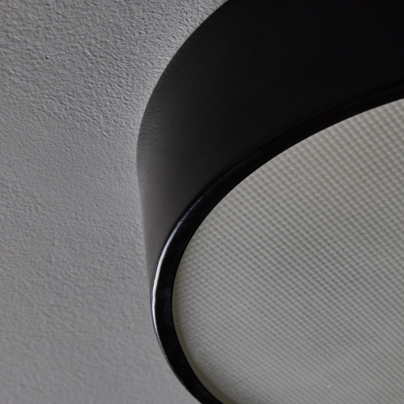 1960s Round Black Metal and Opaline Glass Ceiling Lamp by Bruno Gatta for Stilnovo - 16