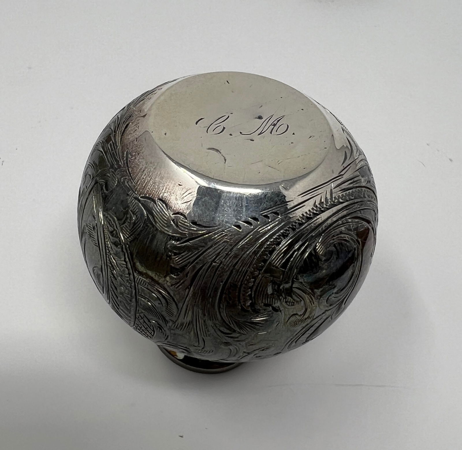 Alvin Art Nouveau Sterling Silver Overlay Perfume Bottle, c.1900 (3.25 In.) - 6