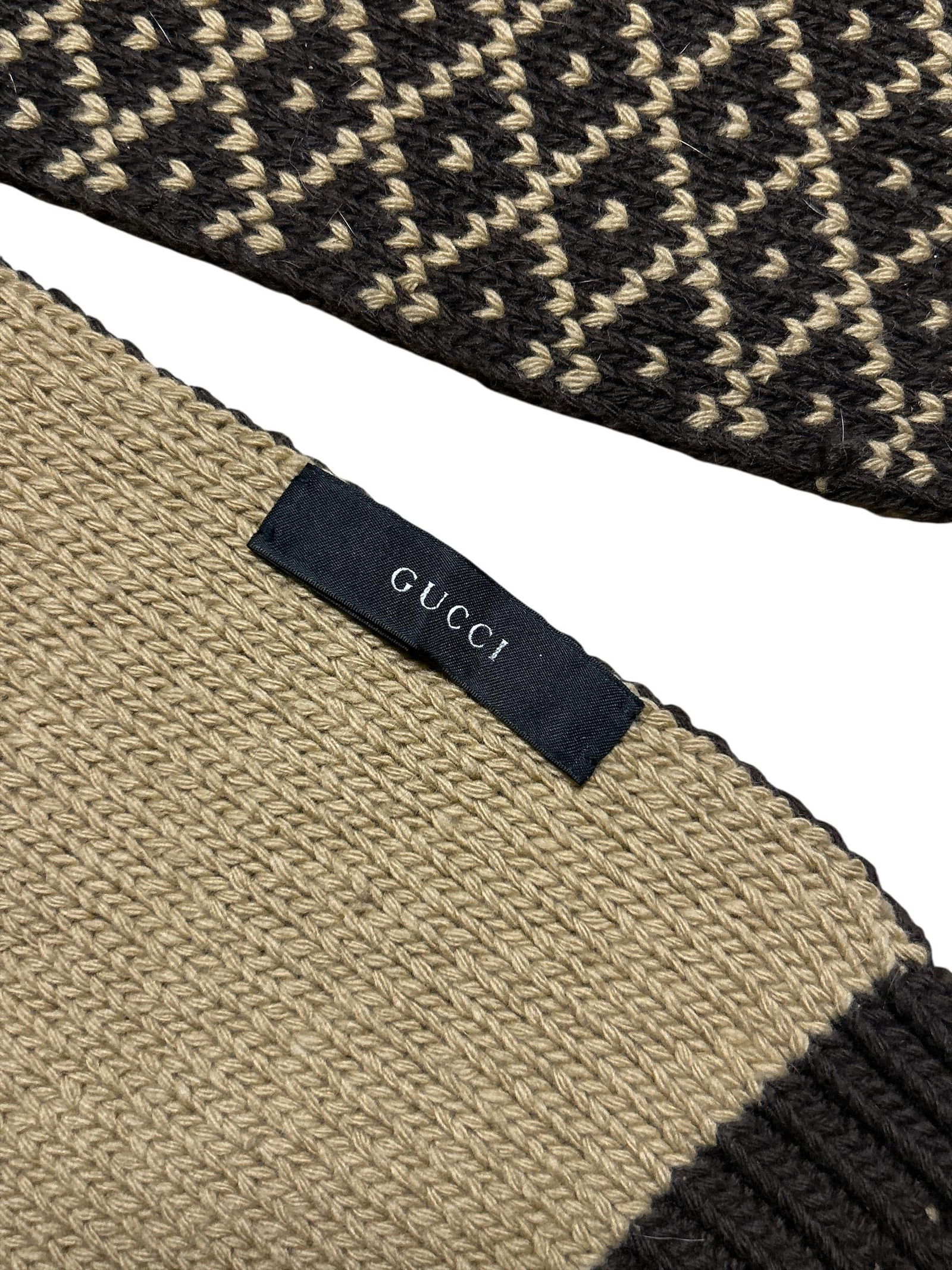 Vintage 1990's Gucci 100% Wool Winter Scarf Made in Italy - 4