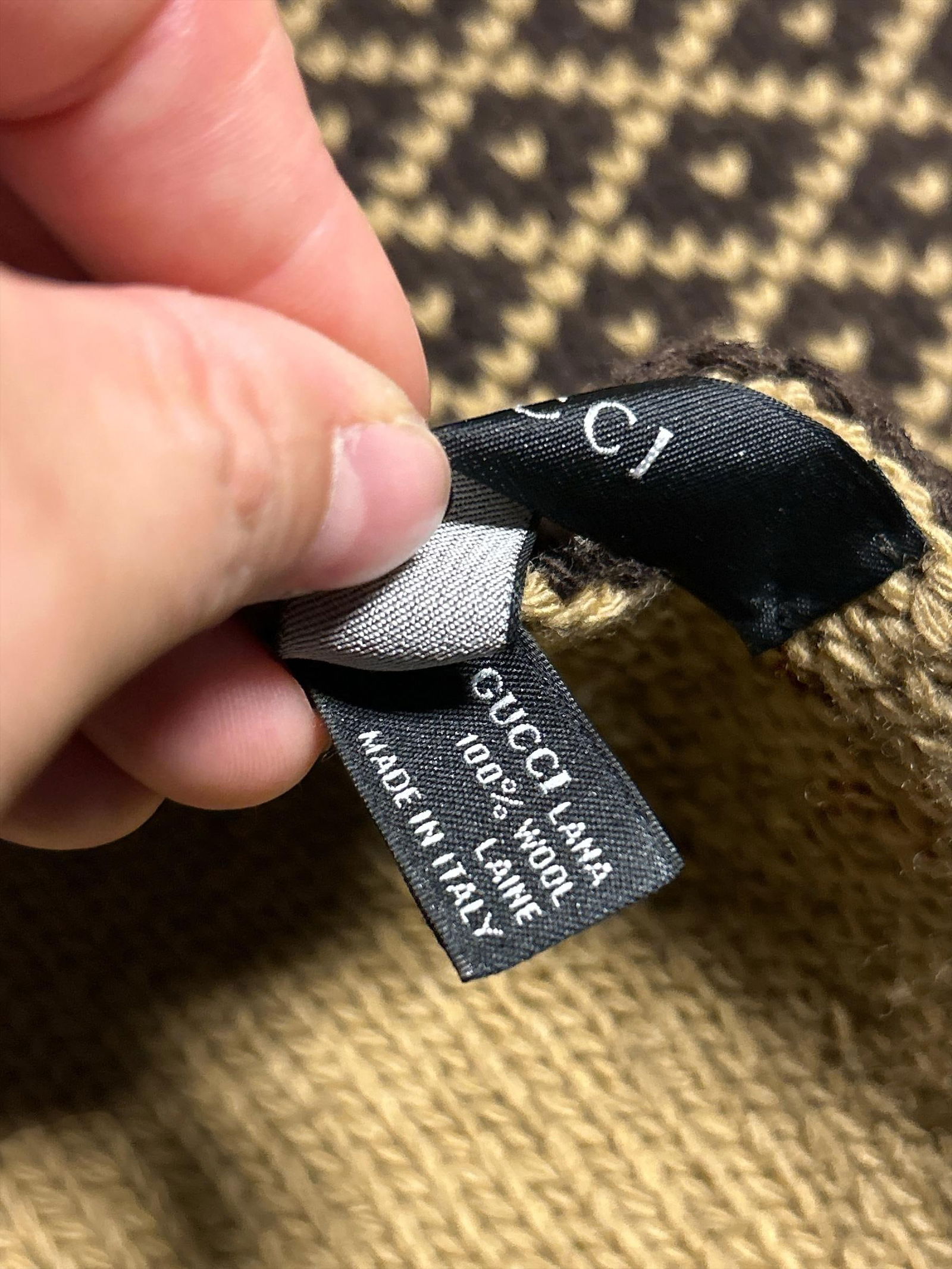 Vintage 1990's Gucci 100% Wool Winter Scarf Made in Italy - 5