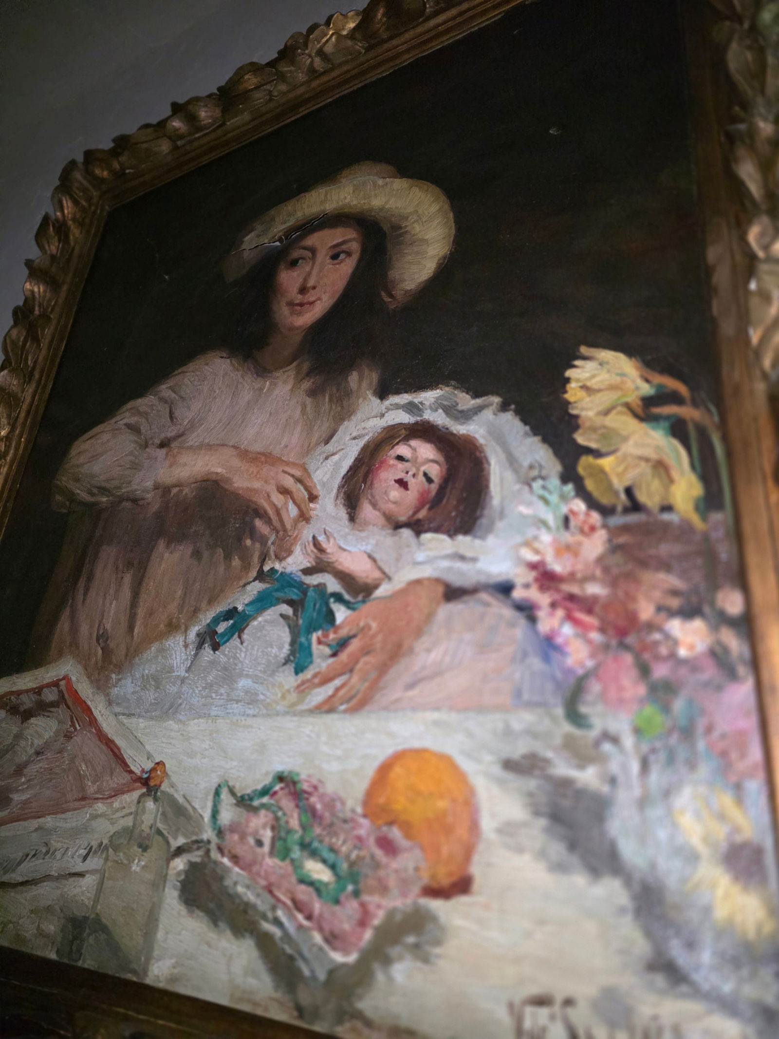 Vincenzo De Stefani Painting of a Young Girl With a Doll - 4