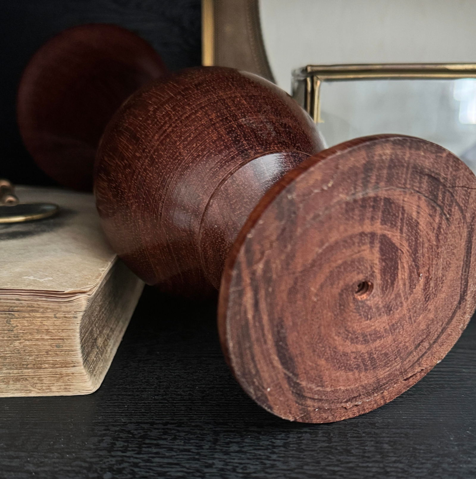 1960s Sculptural Solid Mahogany Hand-Turned Vase - 3