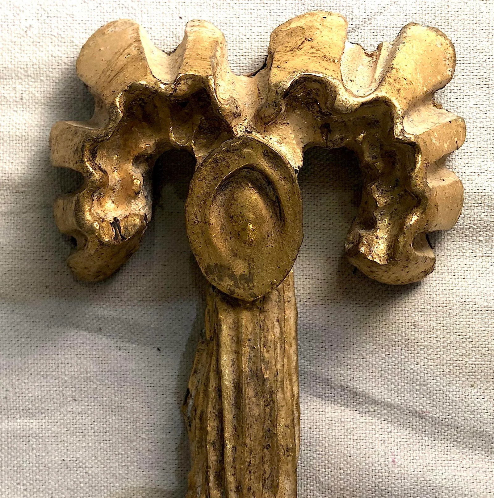 Neoclassical Carved Gilt Wall Swags - Pair - 3