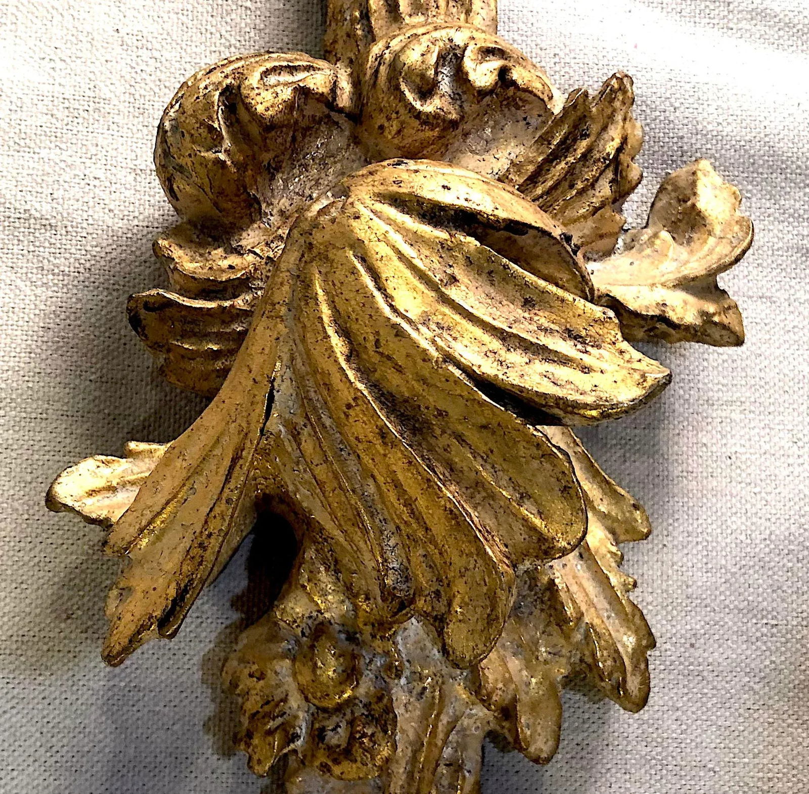 Neoclassical Carved Gilt Wall Swags - Pair - 5