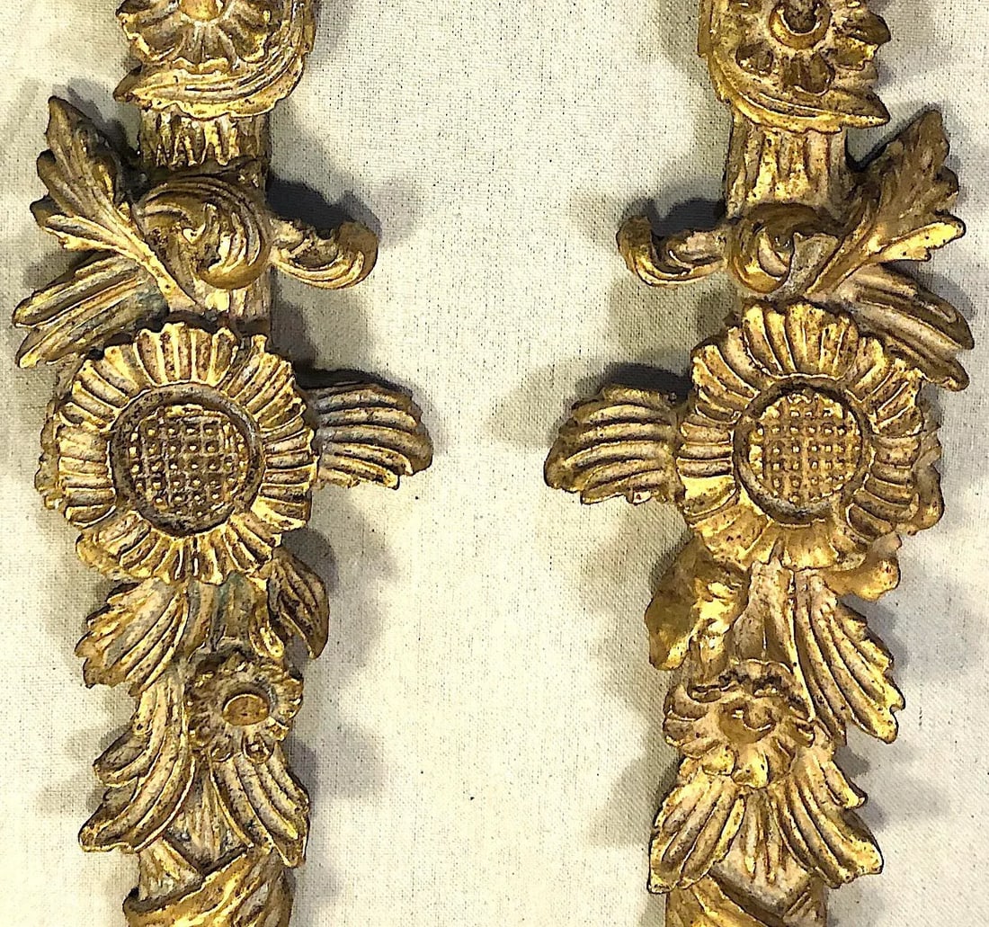 Neoclassical Carved Gilt Wall Swags - Pair - 6