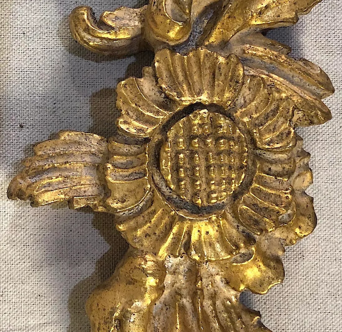 Neoclassical Carved Gilt Wall Swags - Pair - 7