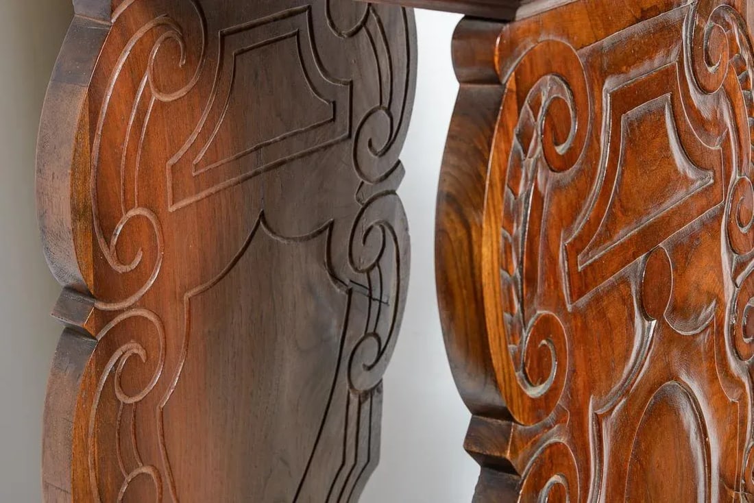 Antique Italian Sgabello Walnut Pedestal - 2