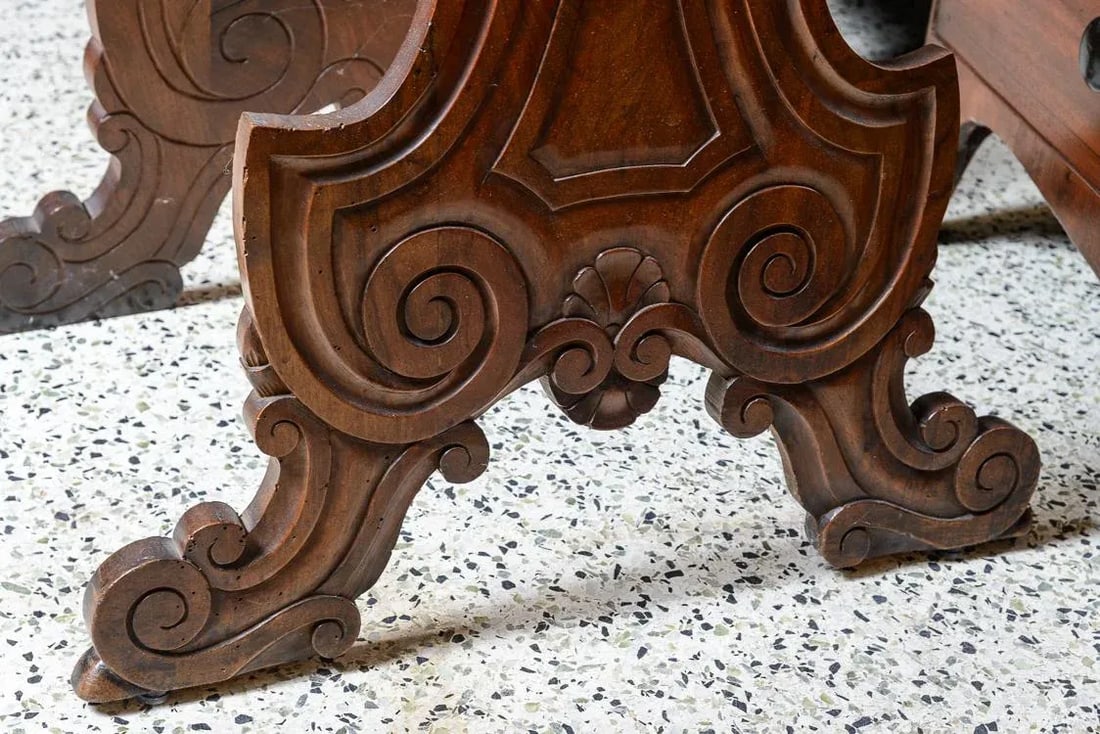 Antique Italian Sgabello Walnut Pedestal - 5