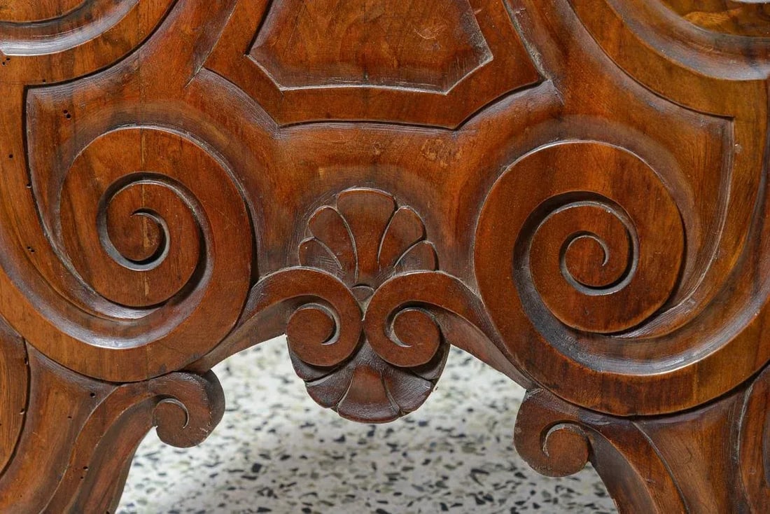 Antique Italian Sgabello Walnut Pedestal - 7