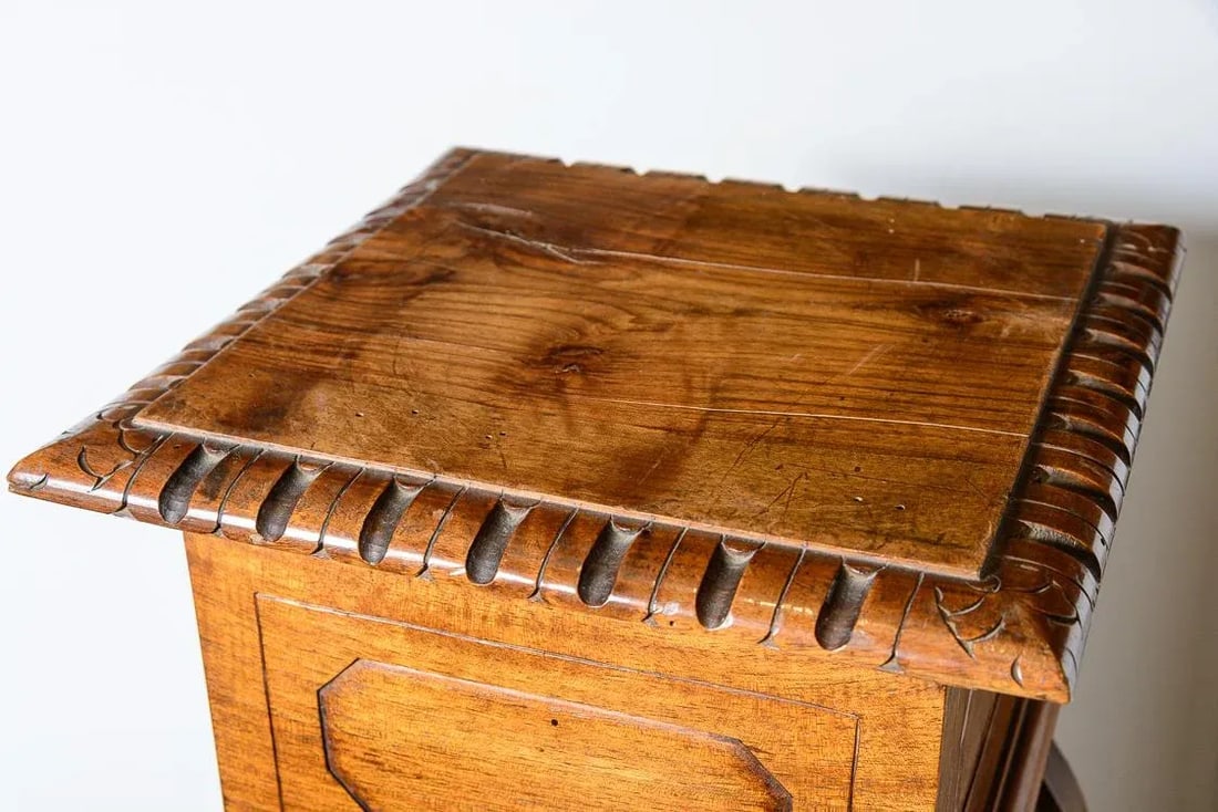 Antique Italian Sgabello Walnut Pedestal - 8